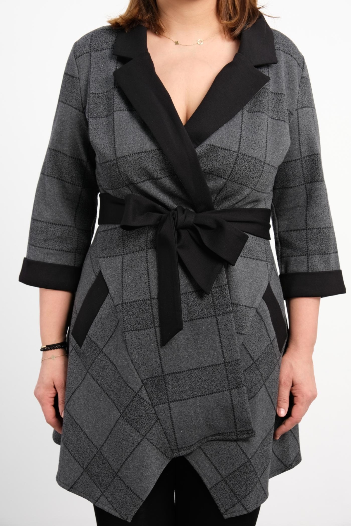 Plus Size Overcoat-Black