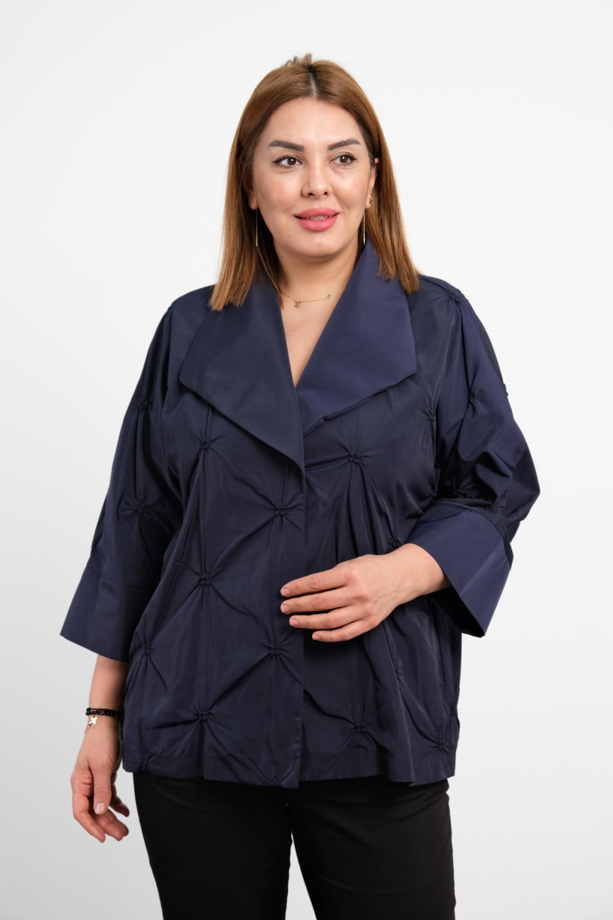 Plus Size Sports Blouse-Dark Blue