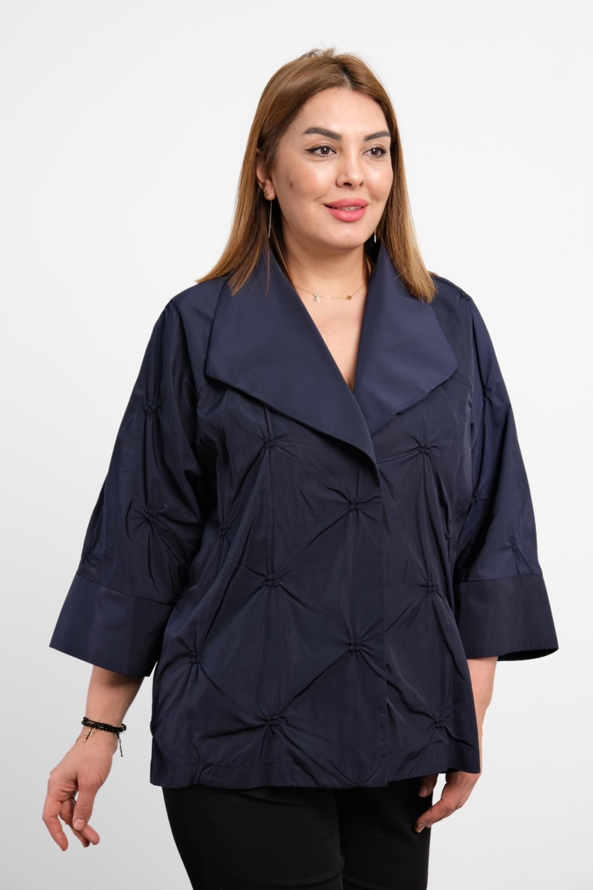 Plus Size Sports Blouse-Dark Blue