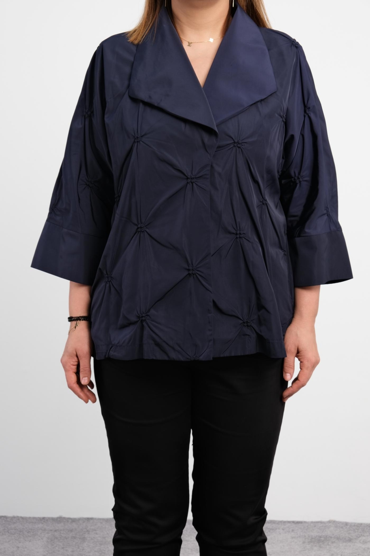 Plus Size Sports Blouse-Dark Blue