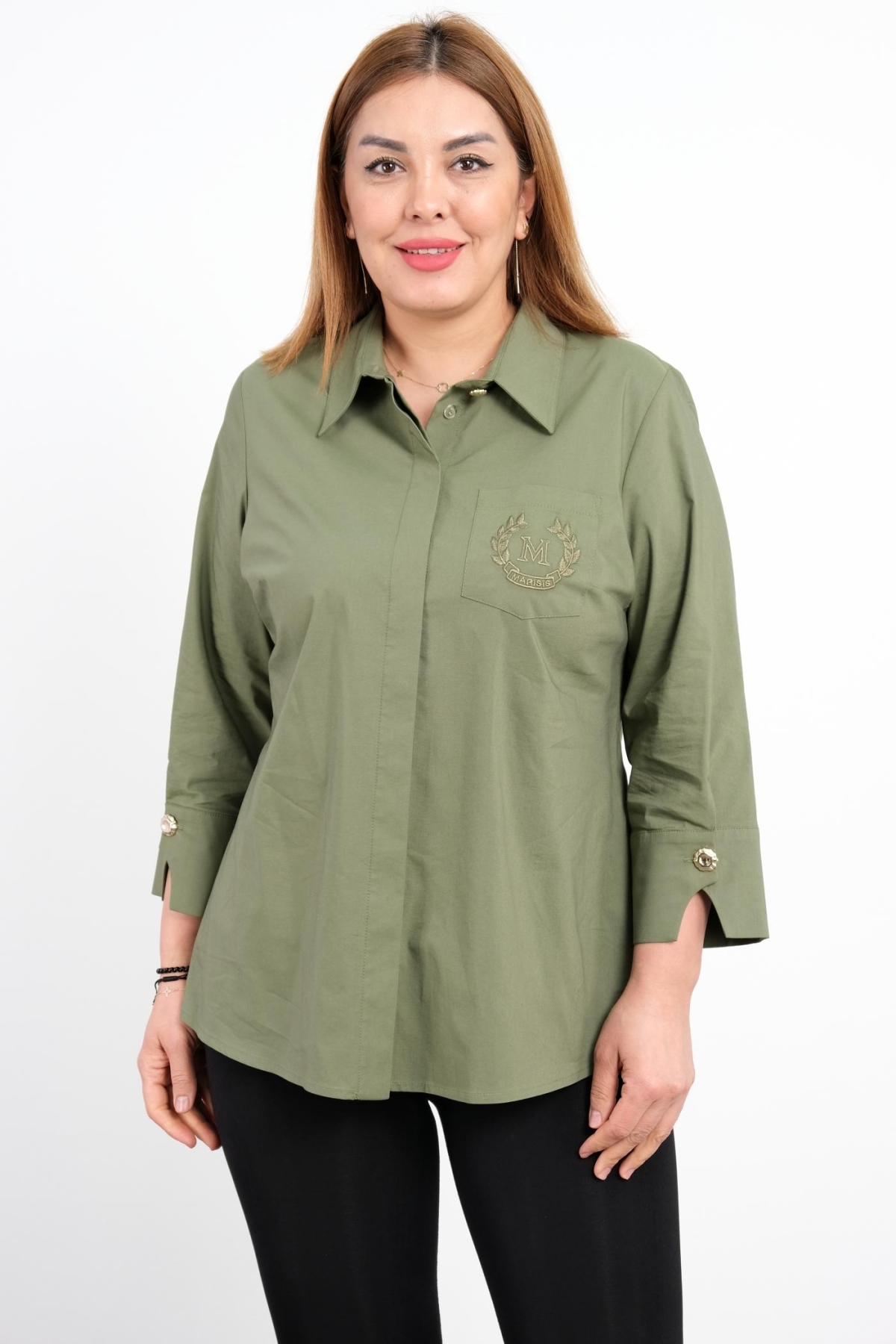 Plus Size Shirt-Khaki