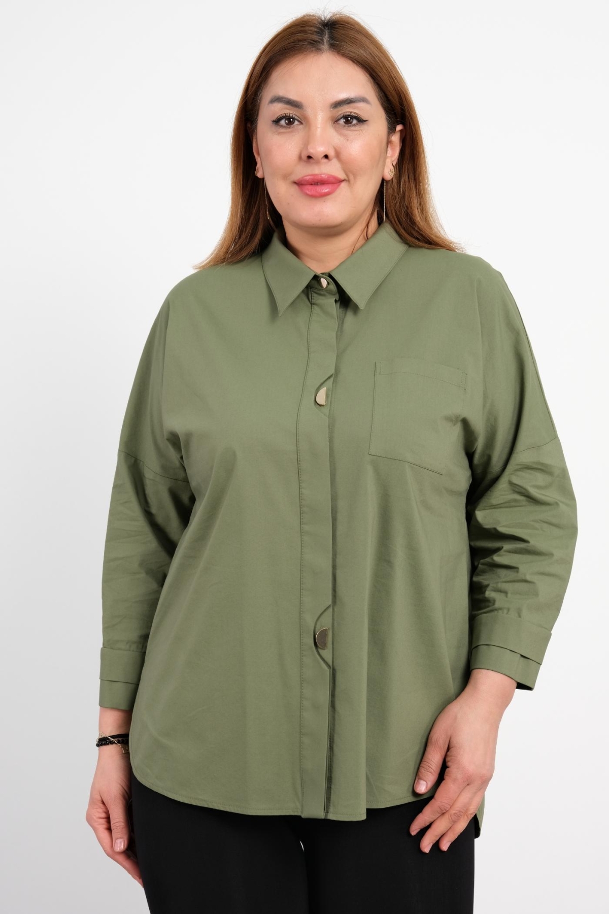 Plus Size Shirt-Khaki
