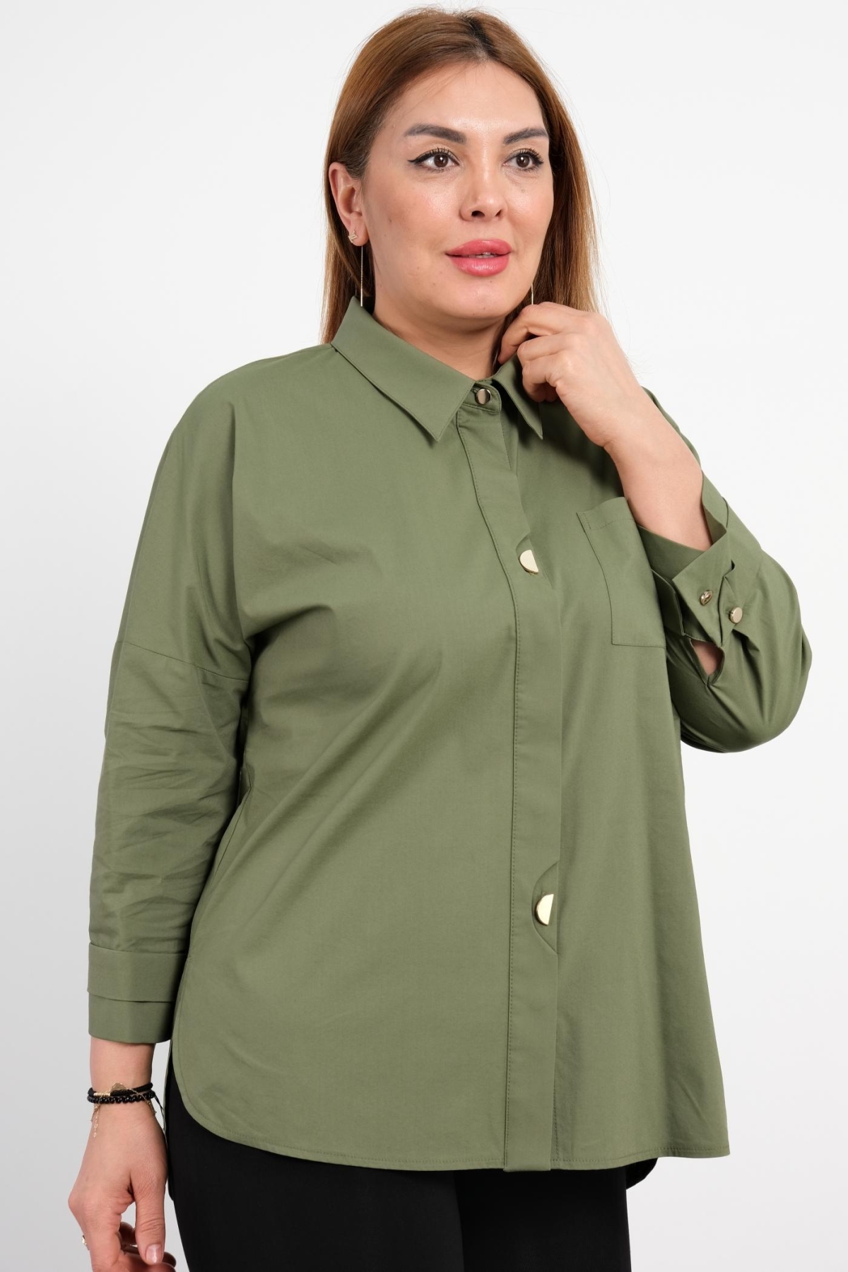 Plus Size Shirt-Khaki