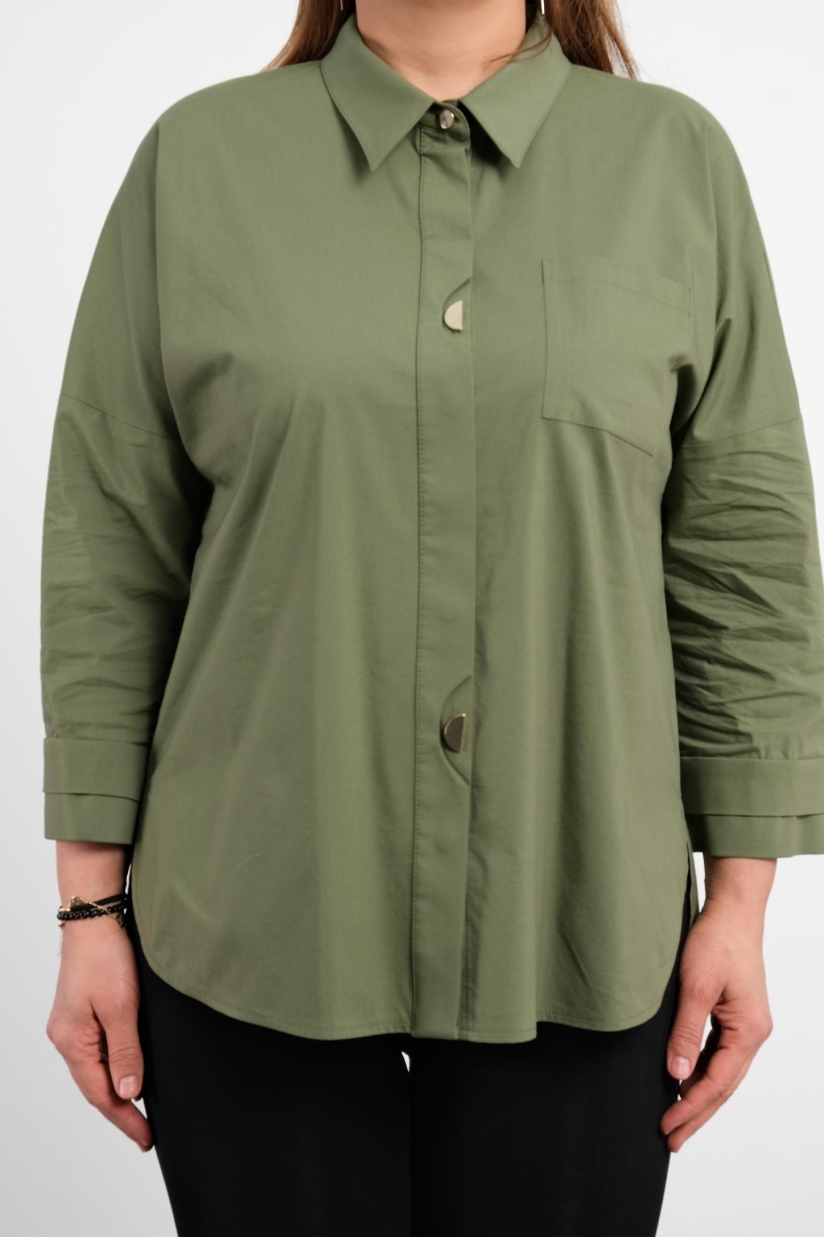 Plus Size Shirt-Khaki