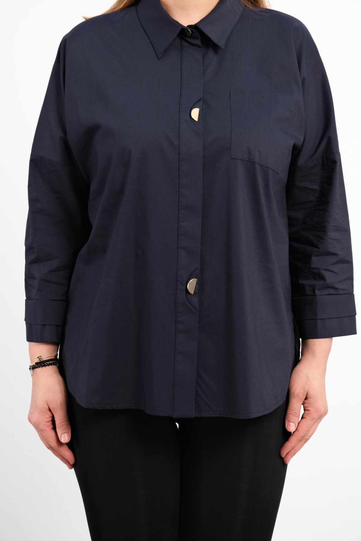Büyük Beden Gömlek-Lacivert