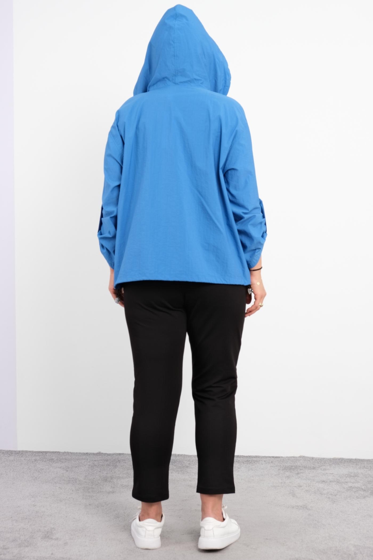Plus Size Womens Three-Piece Sports Set-Bright Blue