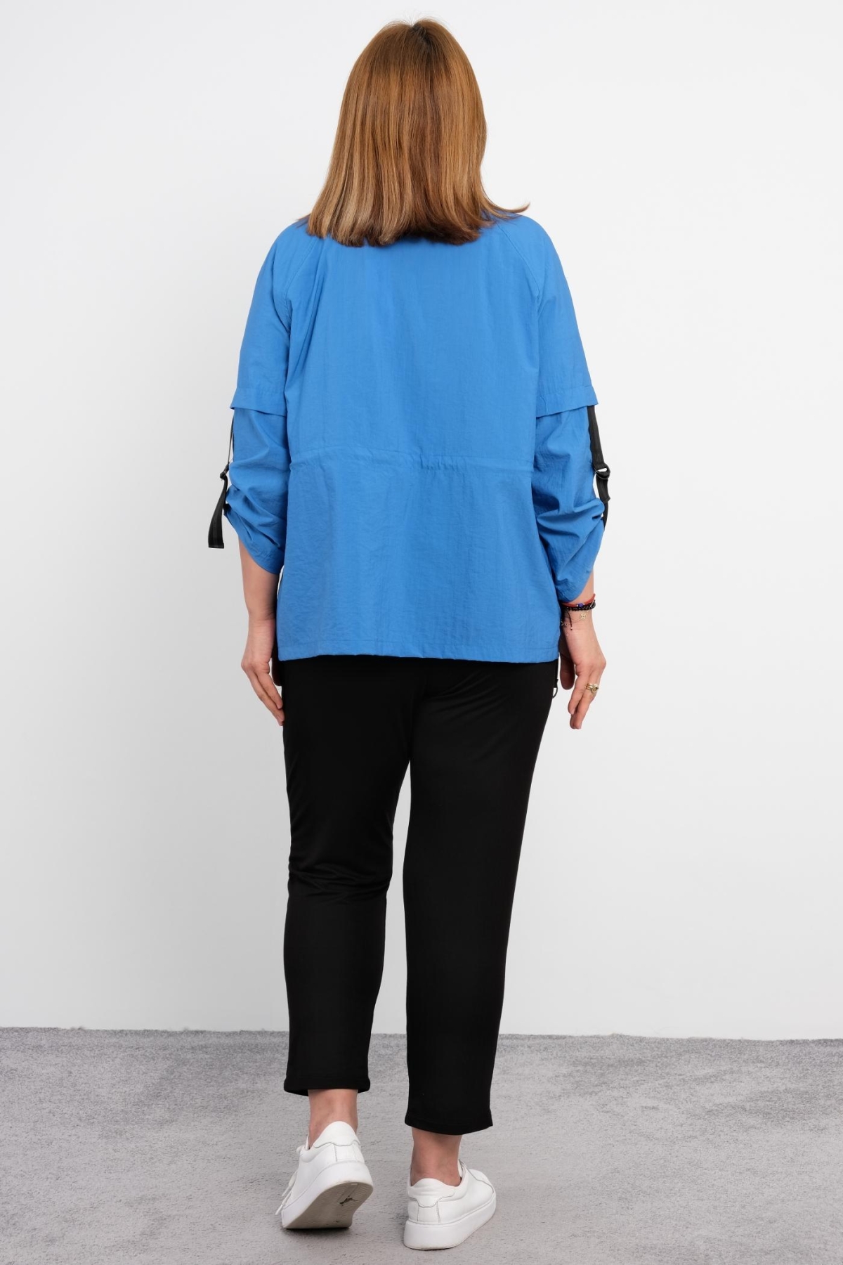 Super Plus Size Womens Three-Piece Sports Set-Bright Blue