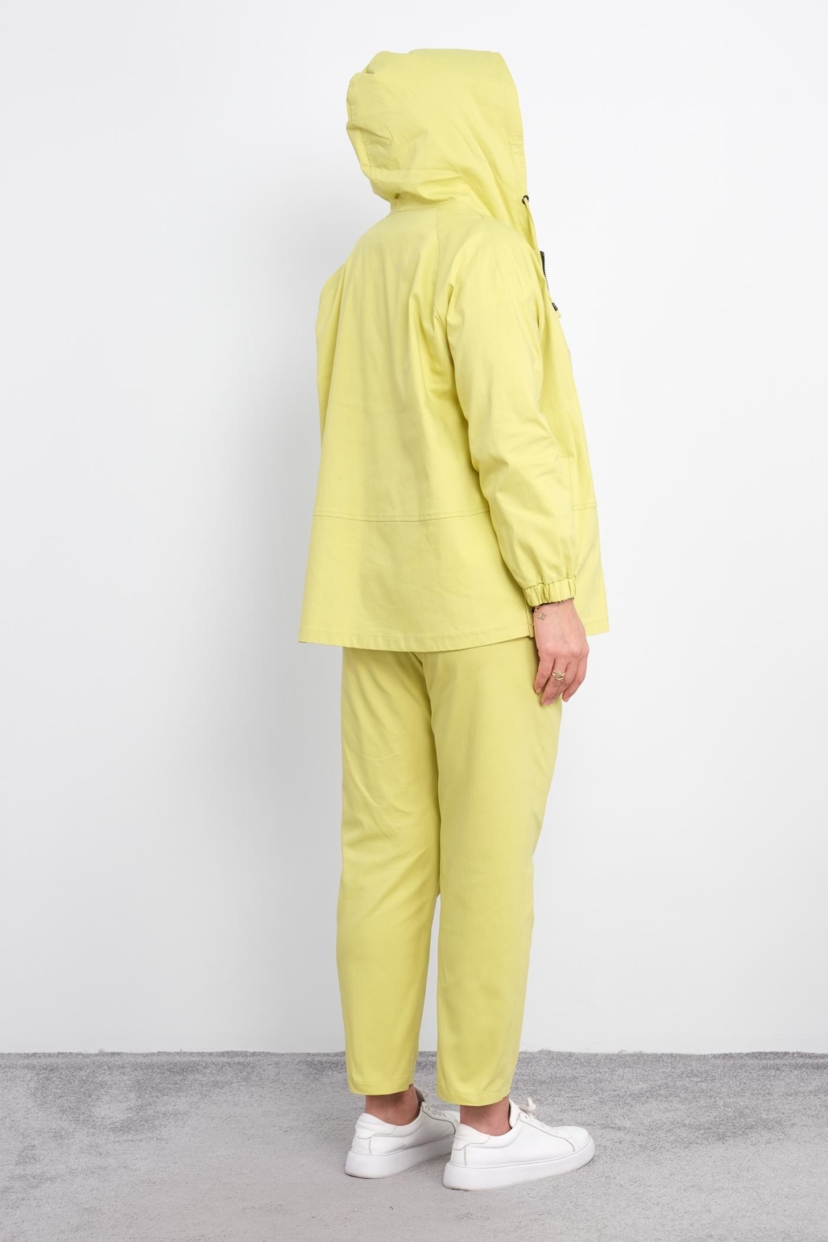 Plus Size Womens Three-Piece Sports Set-Yellow