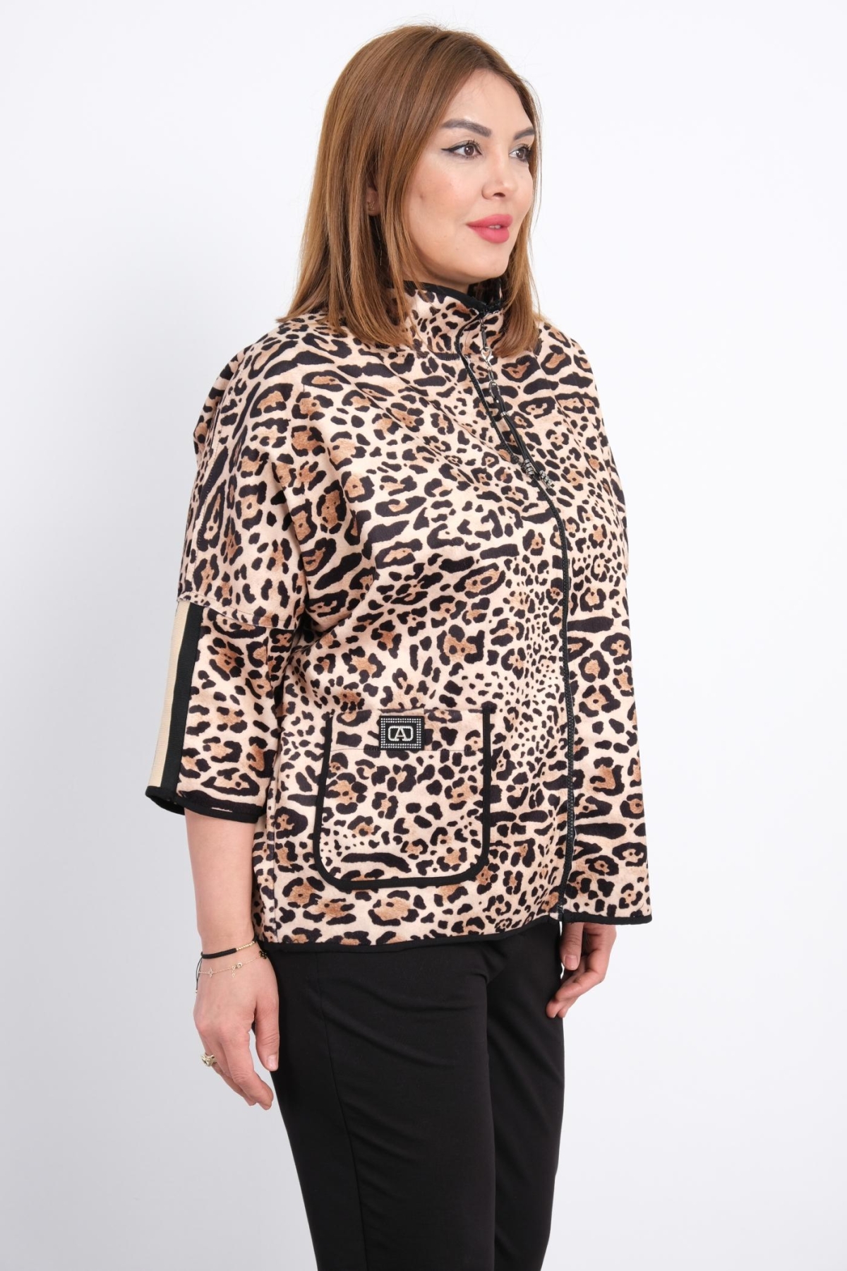 Plus Size Coat-Brown
