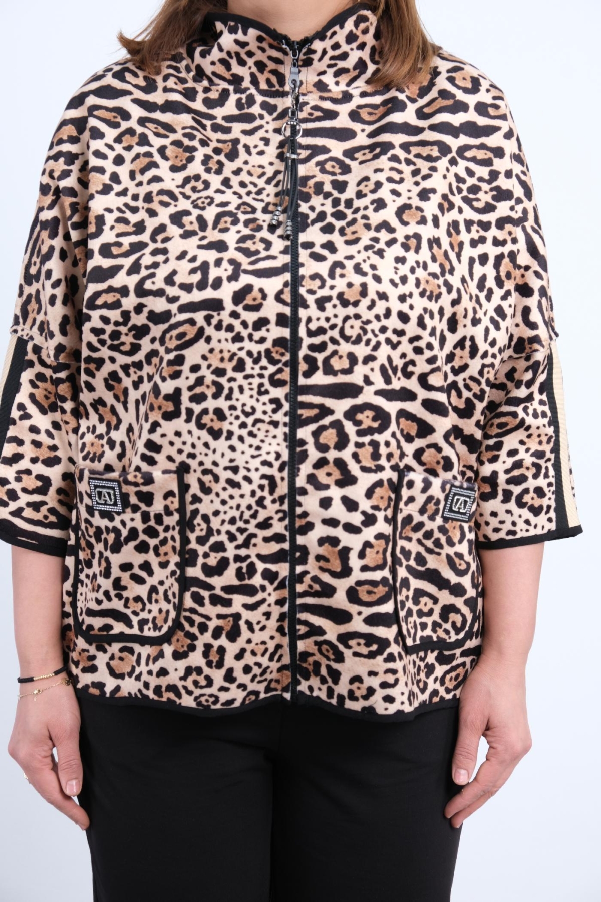 Plus Size Coat-Brown
