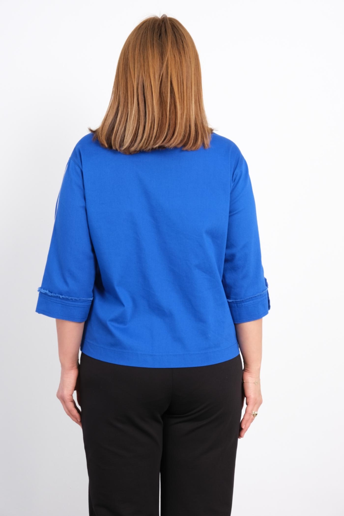 Plus Size Coat-Bright Blue