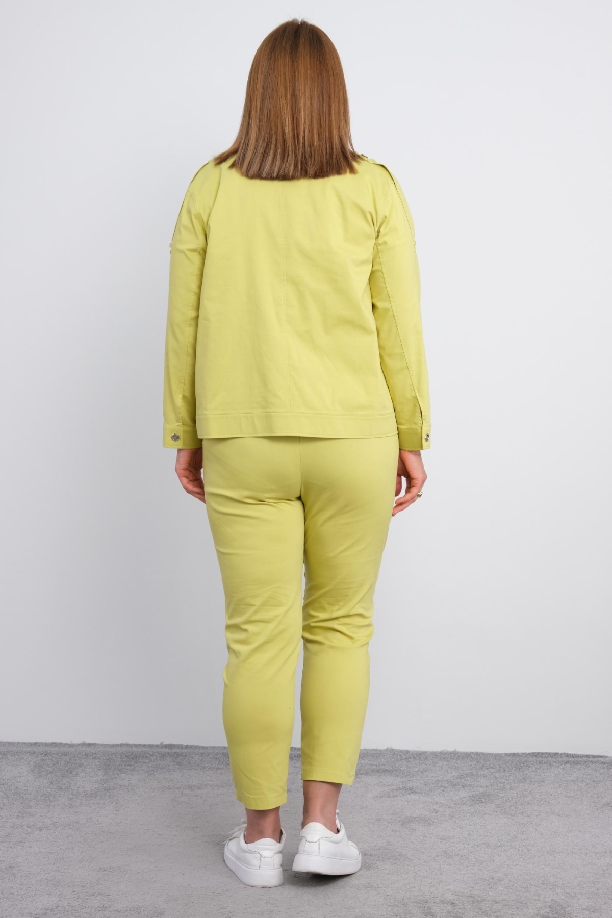 Plus Size Womens Three-Piece Sports Set-Yellow