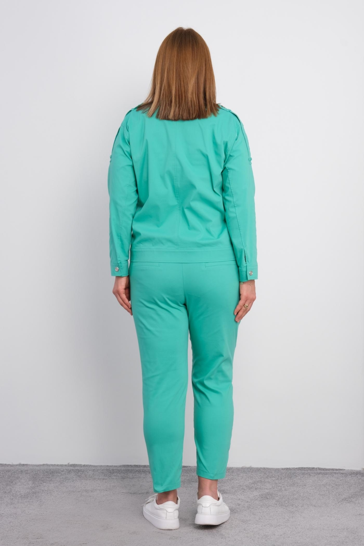 Plus Size Womens Three-Piece Sports Set-Turquoise