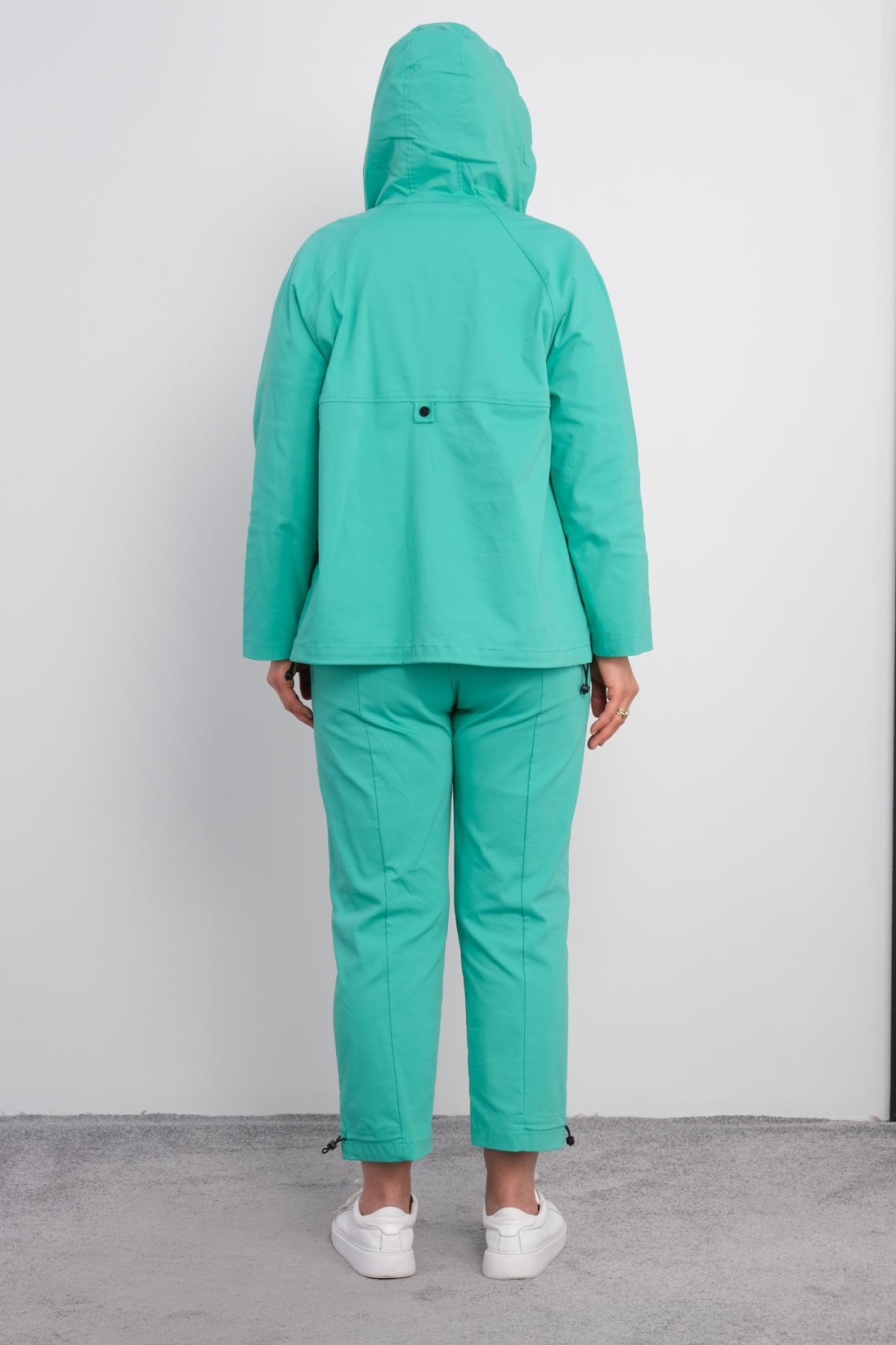 Plus Size Womens Three-Piece Sports Set-Turquoise