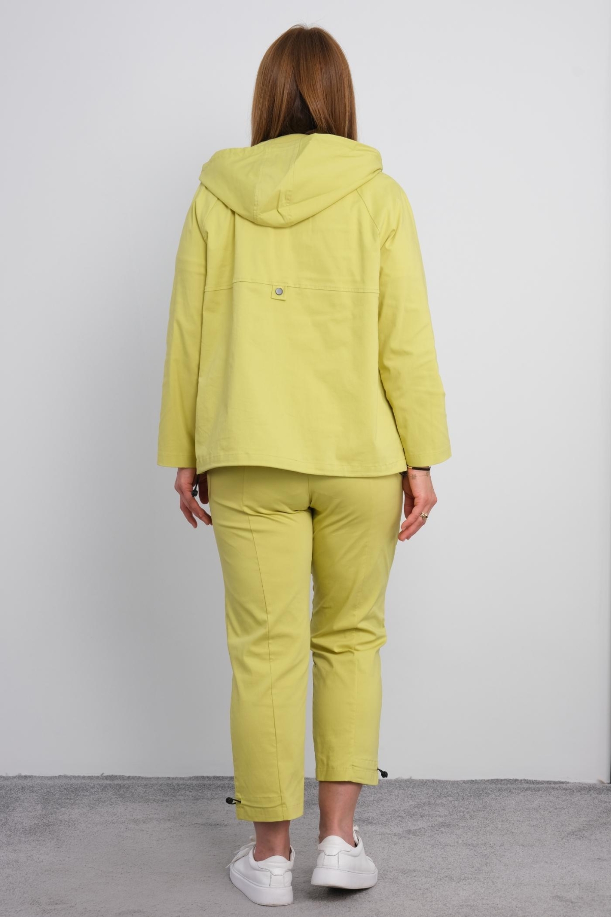 Plus Size Womens Three-Piece Sports Set-Yellow