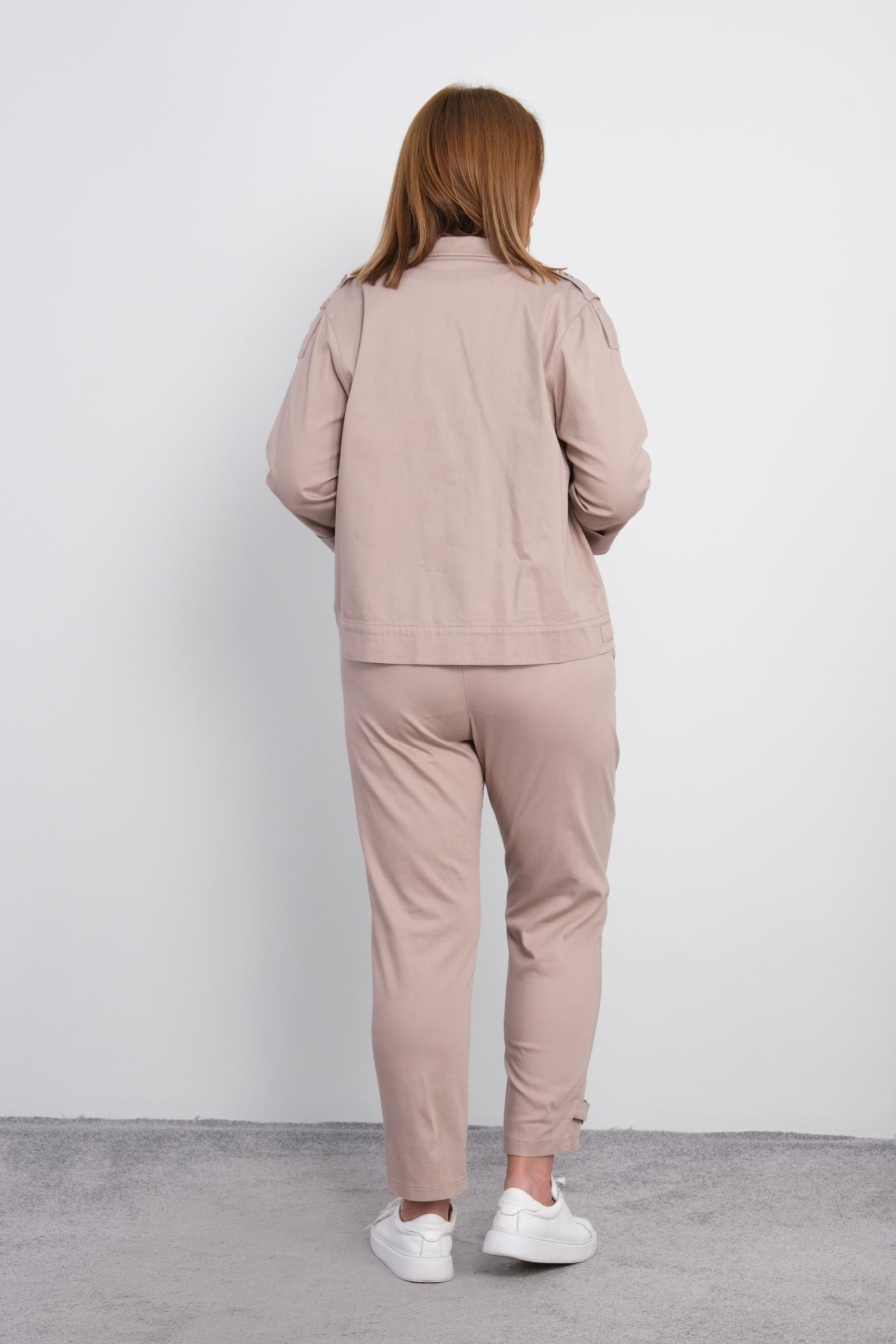 Plus Size Womens Three-Piece Sports Set-Mink