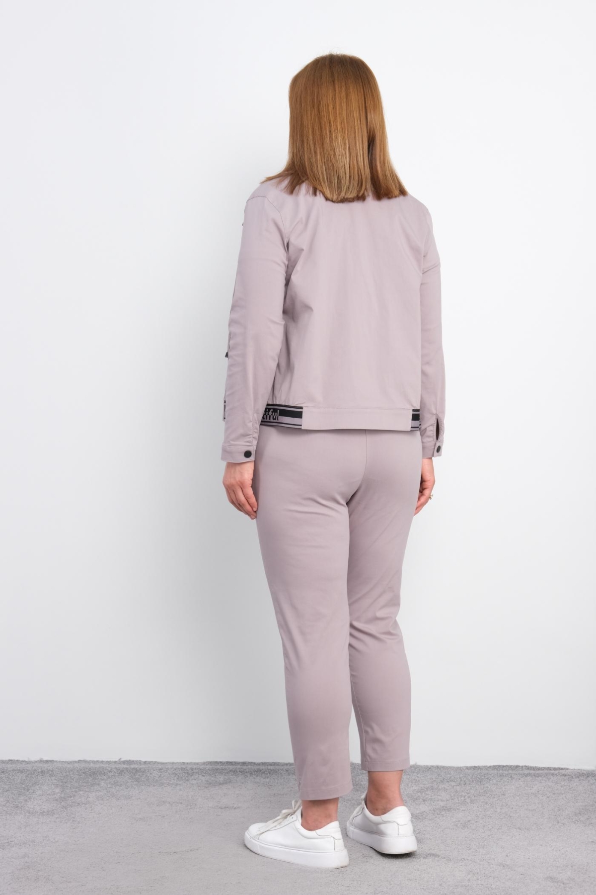 Plus Size Womens Three-Piece Sports Set-Grey