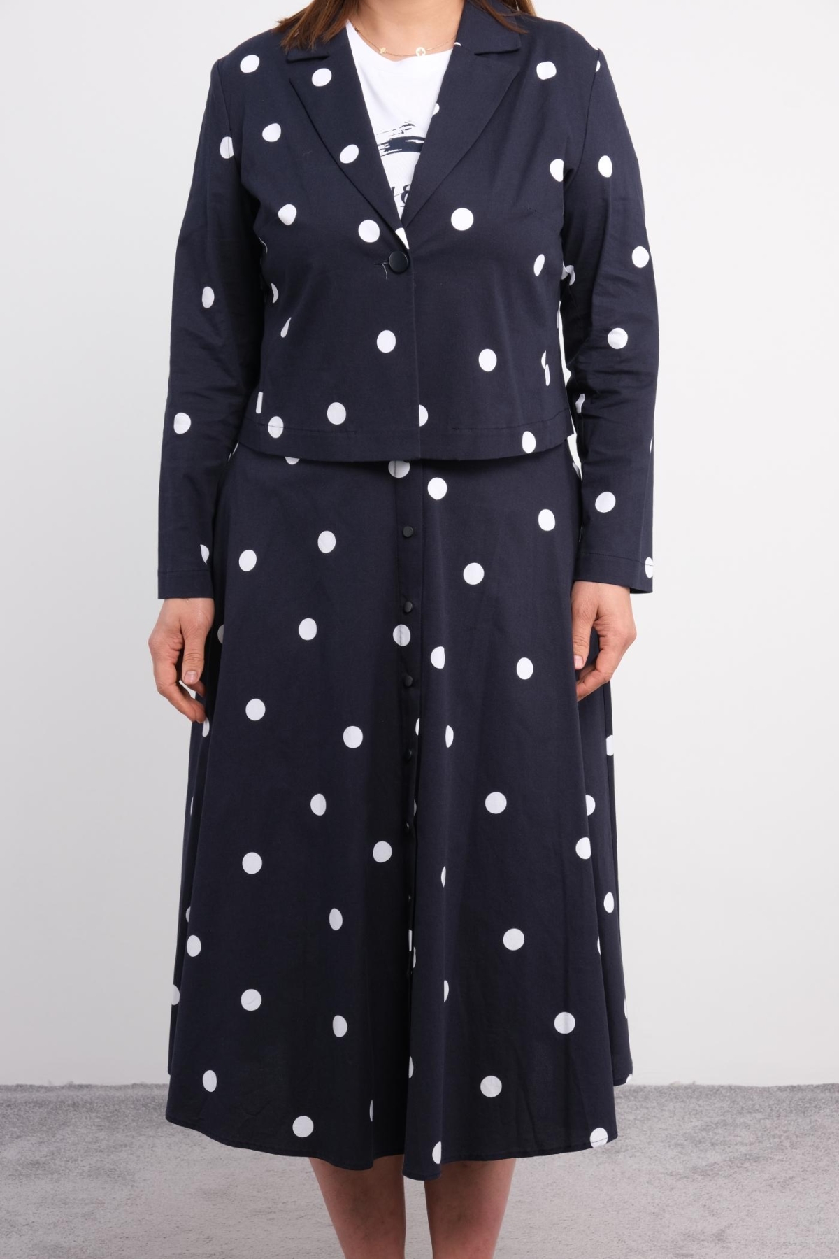 Plus Size Classic Three-Piece Set-Dark Blue