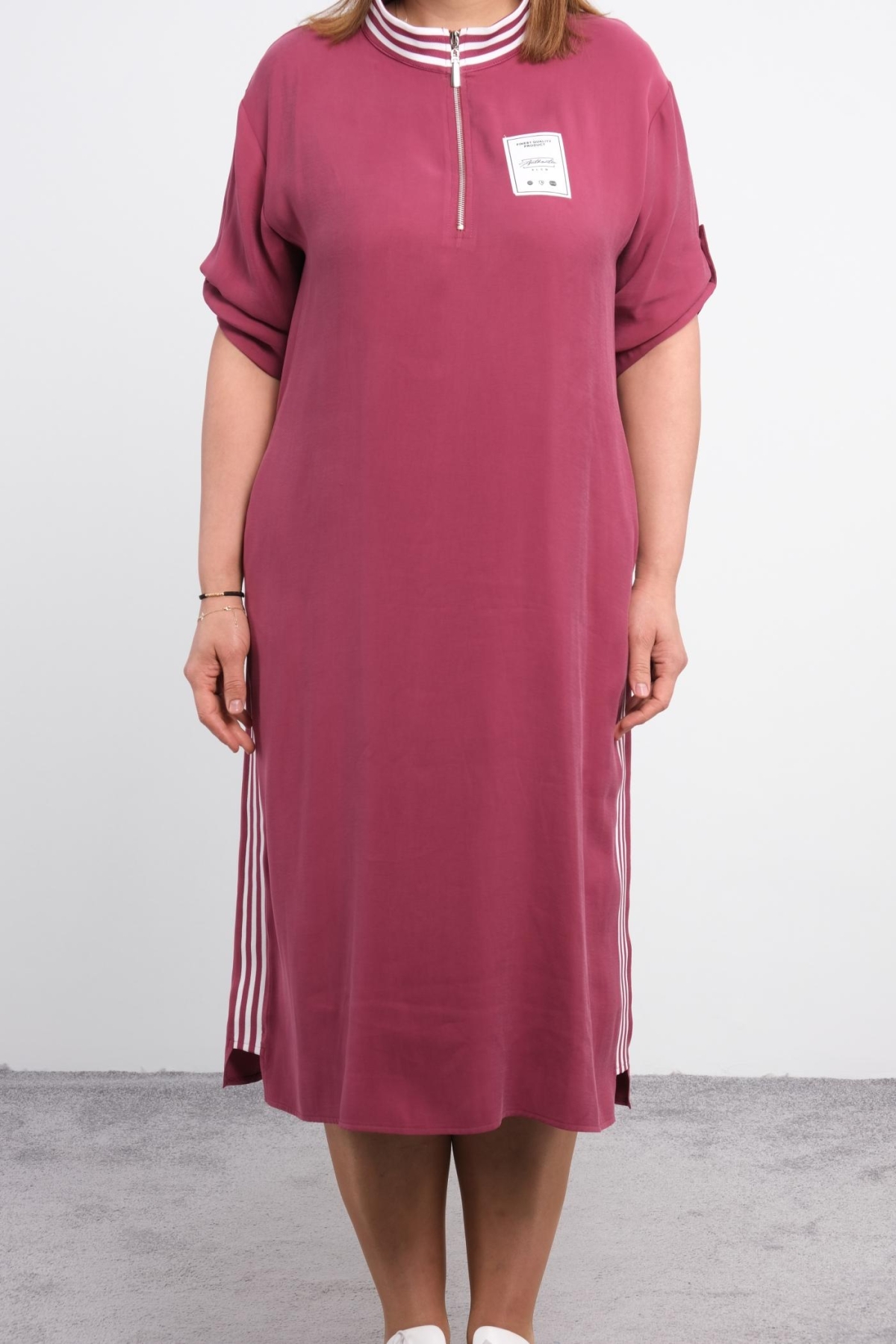 Plus Size Sports Dress-powder pink