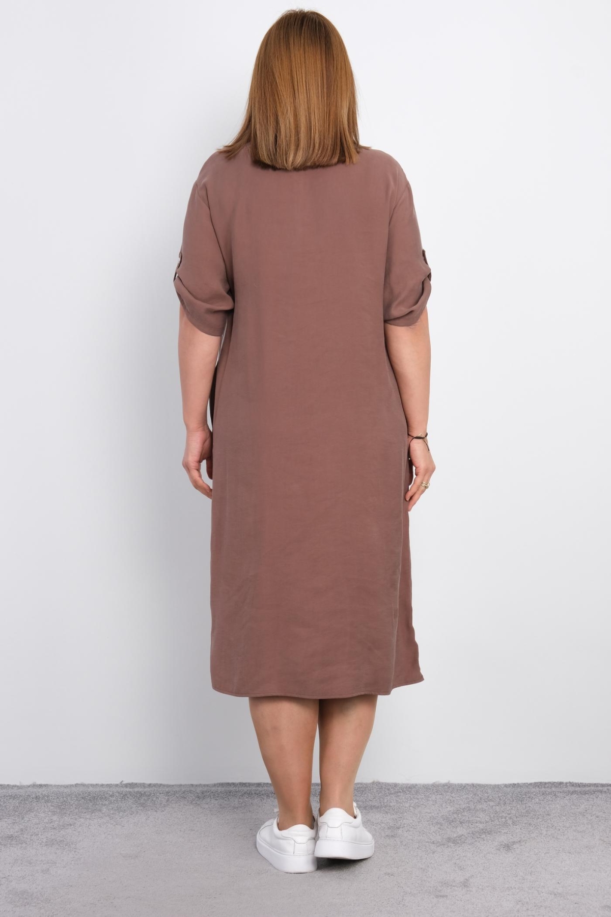 Plus Size Sports Dress-Brown