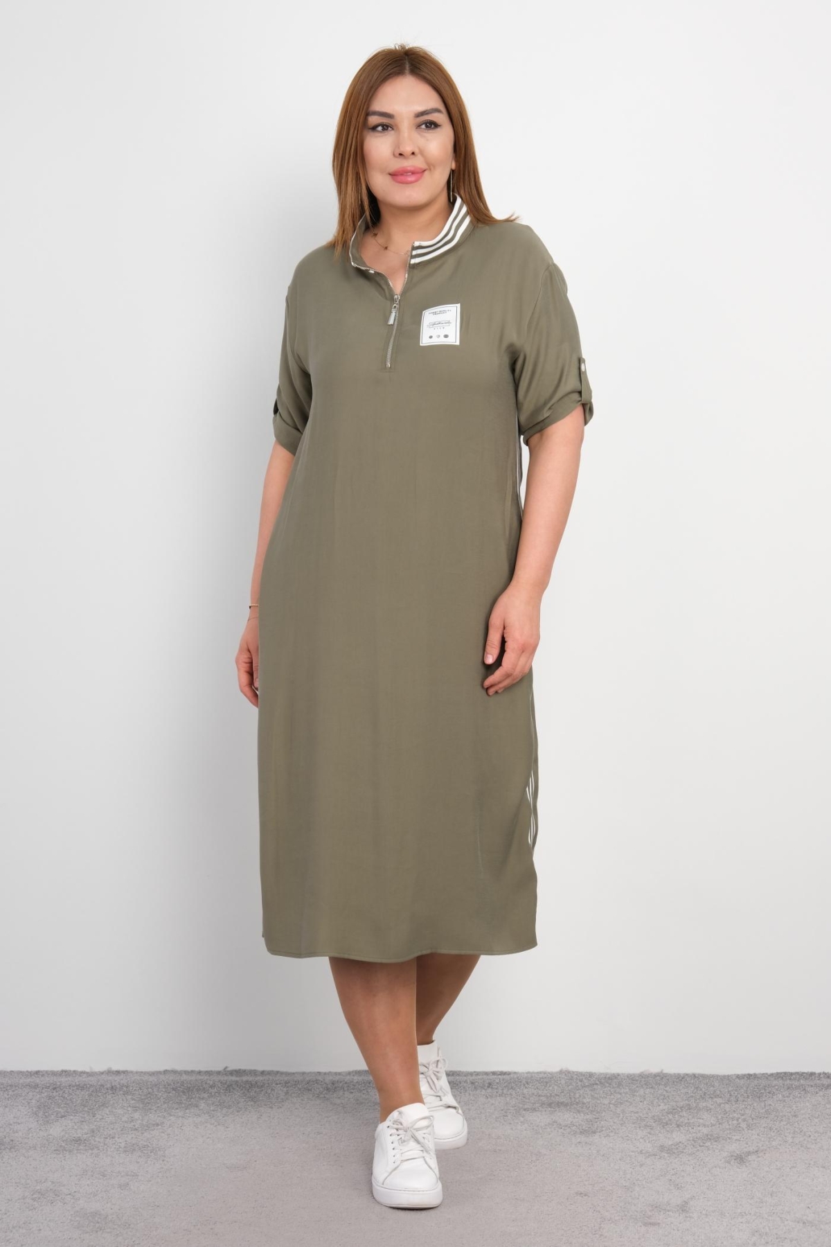 Plus Size Sports Dress-Khaki