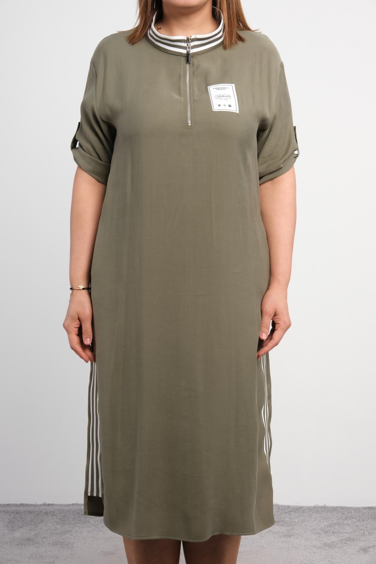 Plus Size Sports Dress-Khaki
