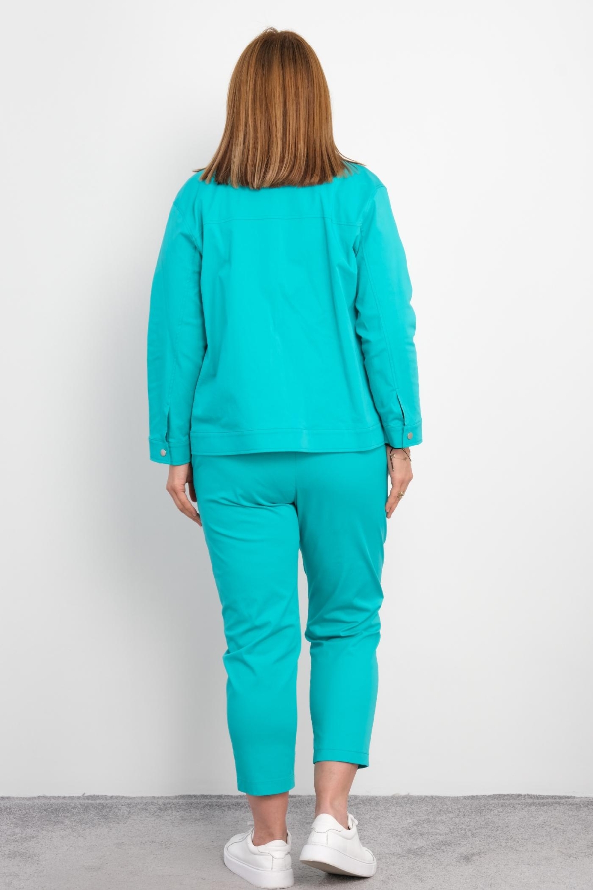 Plus Size Womens Three-Piece Sports Set-Turquoise