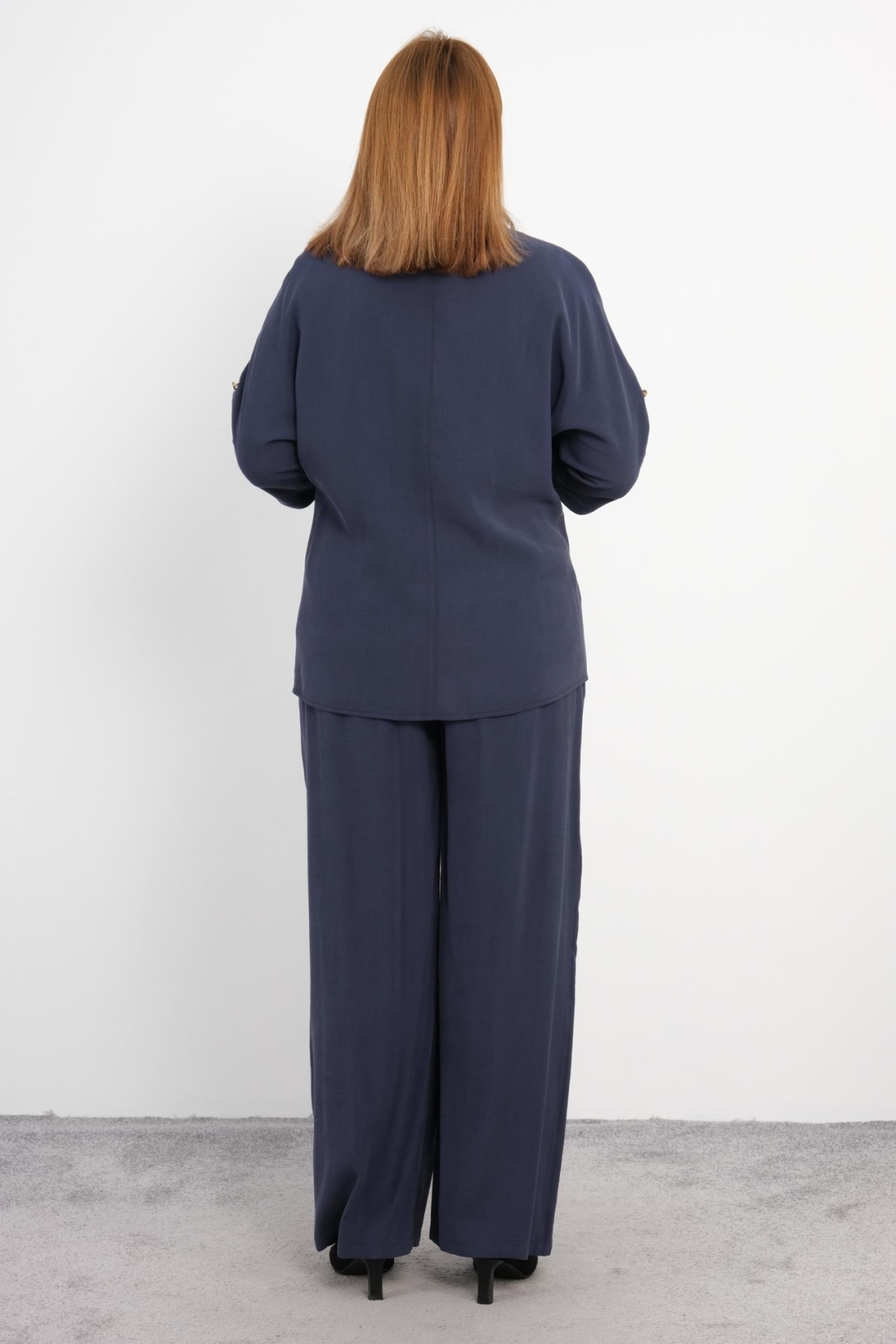 Plus Size Classic Three-Piece Set-Indigo