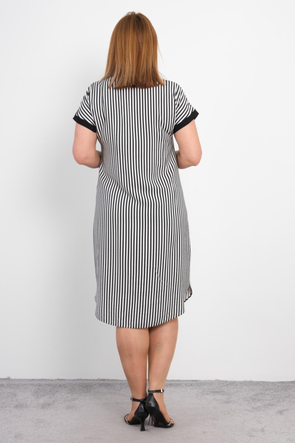 Casual Plus Size Dress-Black