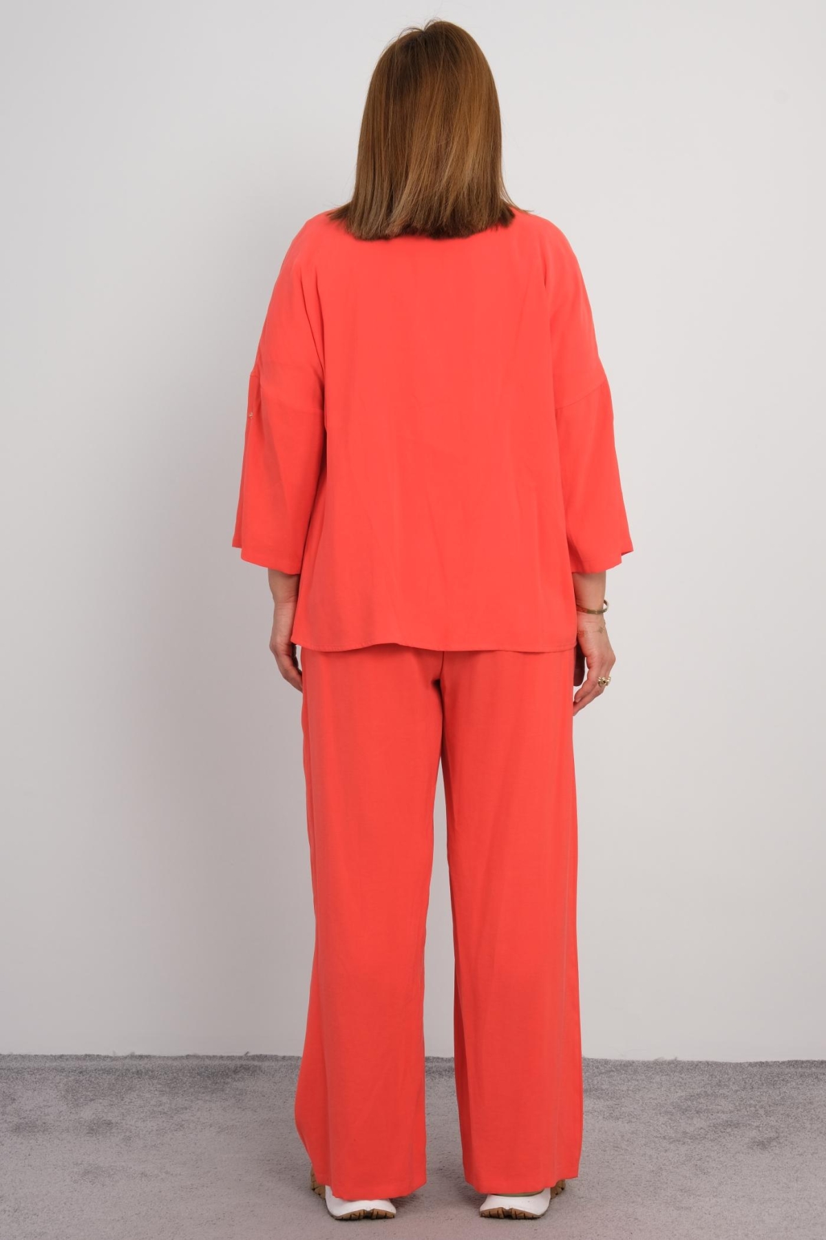 Plus Size Womens Three-Piece Sports Set-Red