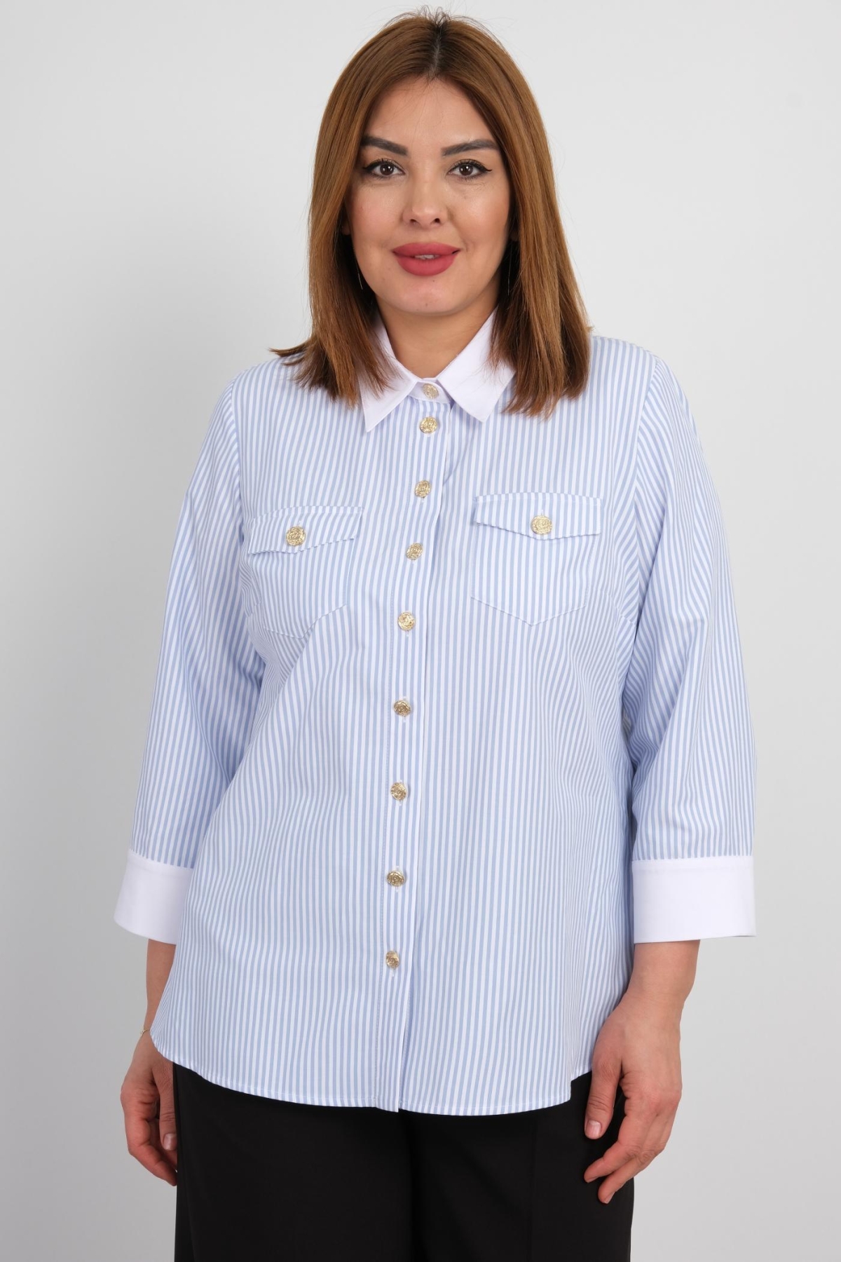 Plus Size Shirt-Dark Blue
