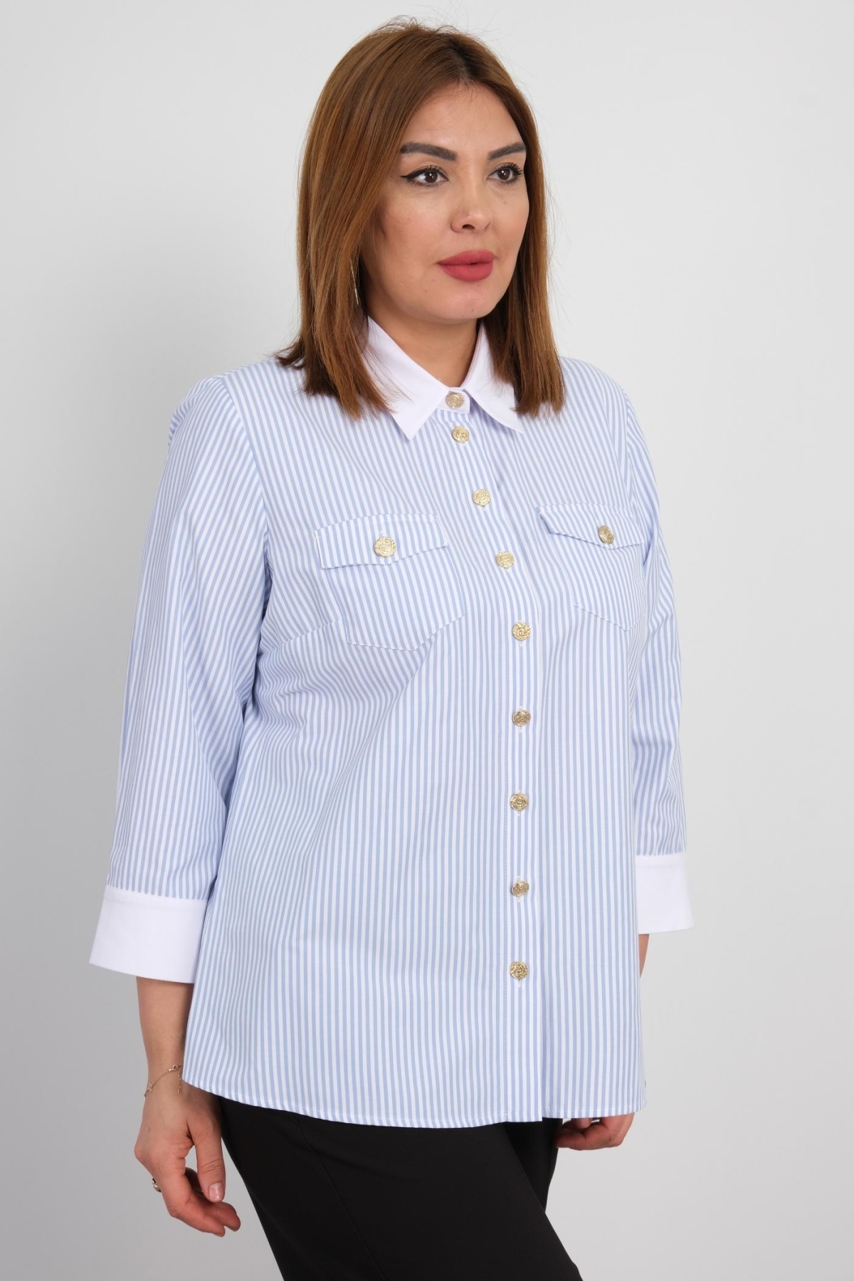 Plus Size Shirt-Dark Blue