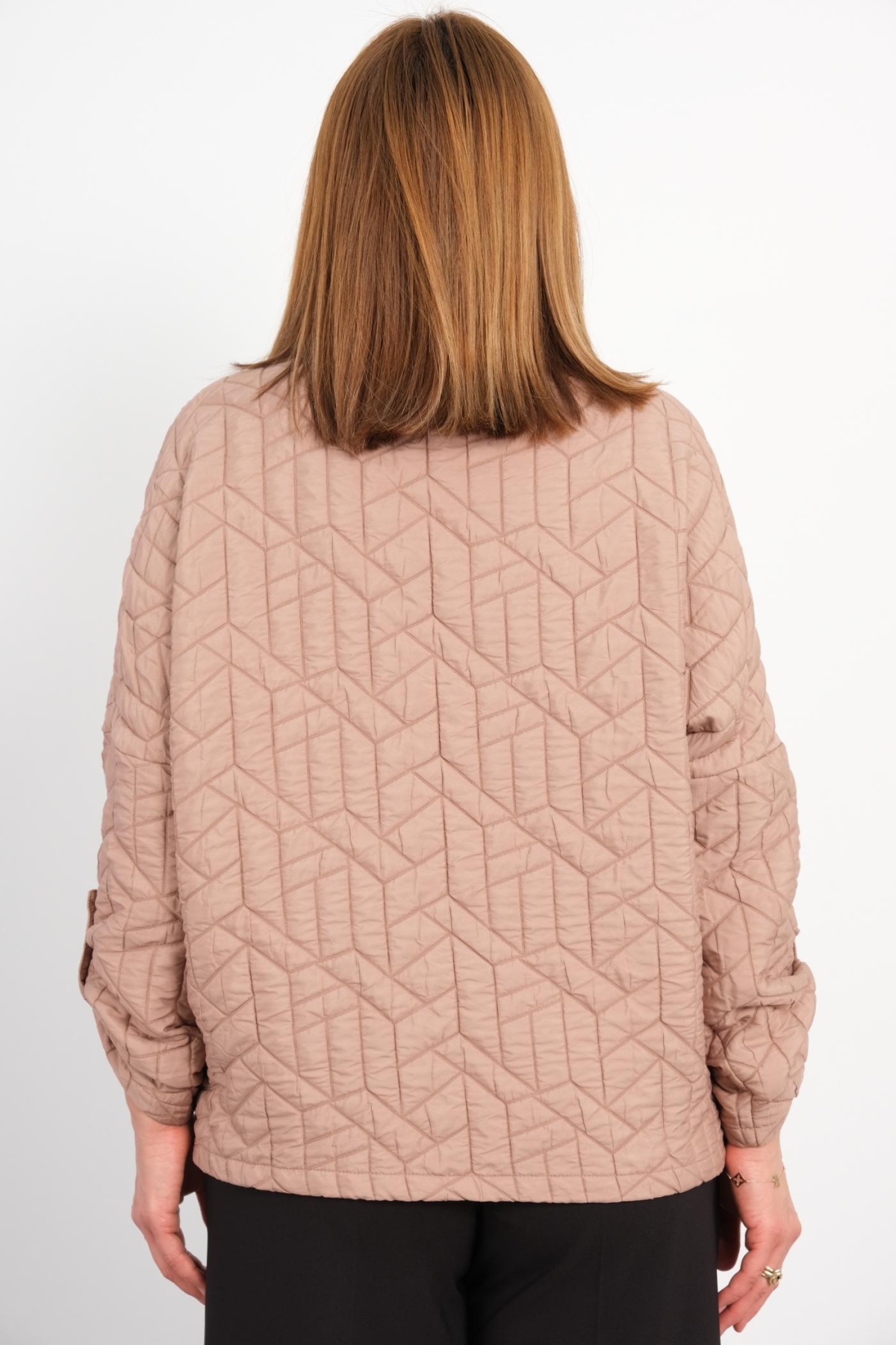 Plus Size Short Sport Jacket-Mink