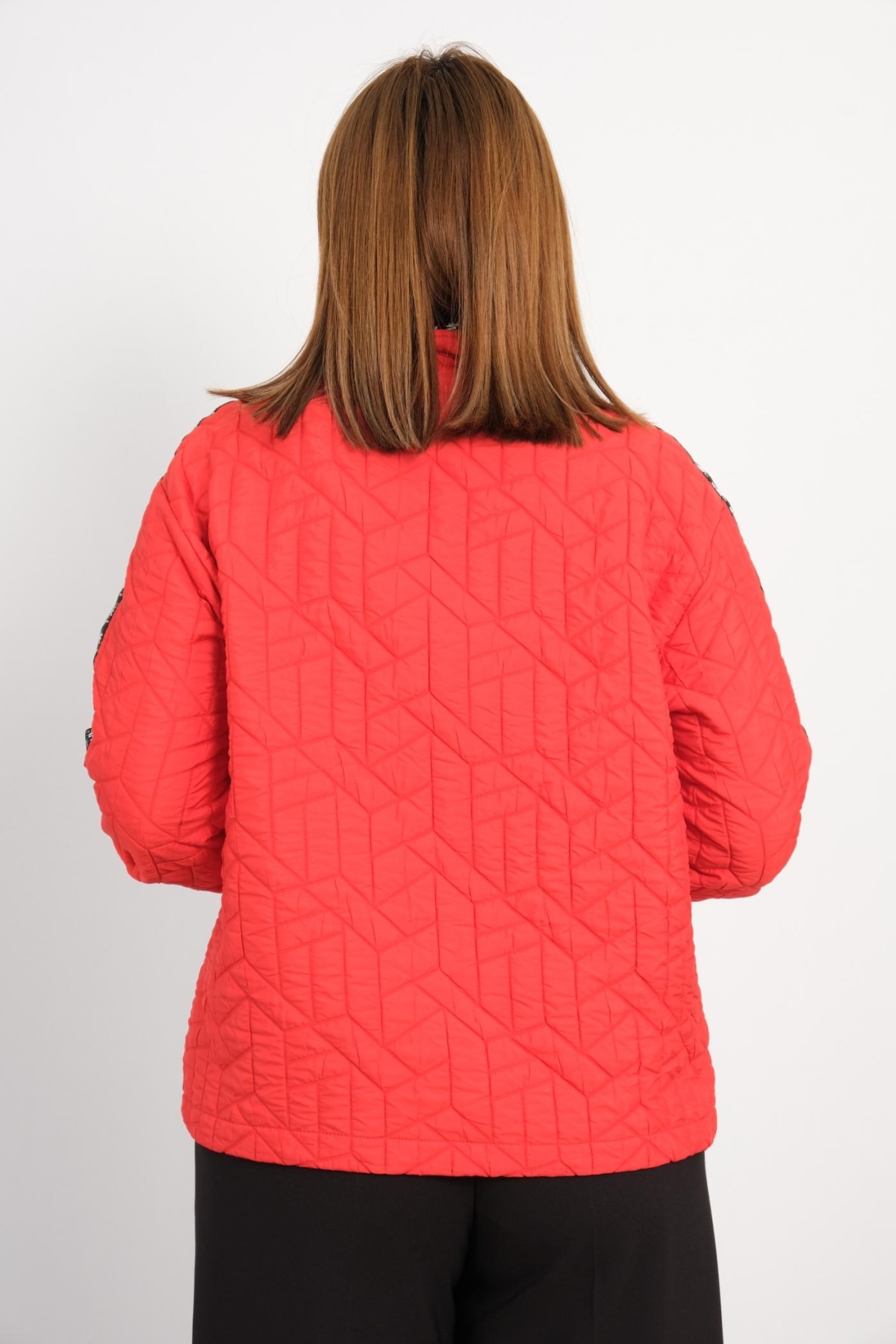 Plus Size Short Sport Jacket-Red