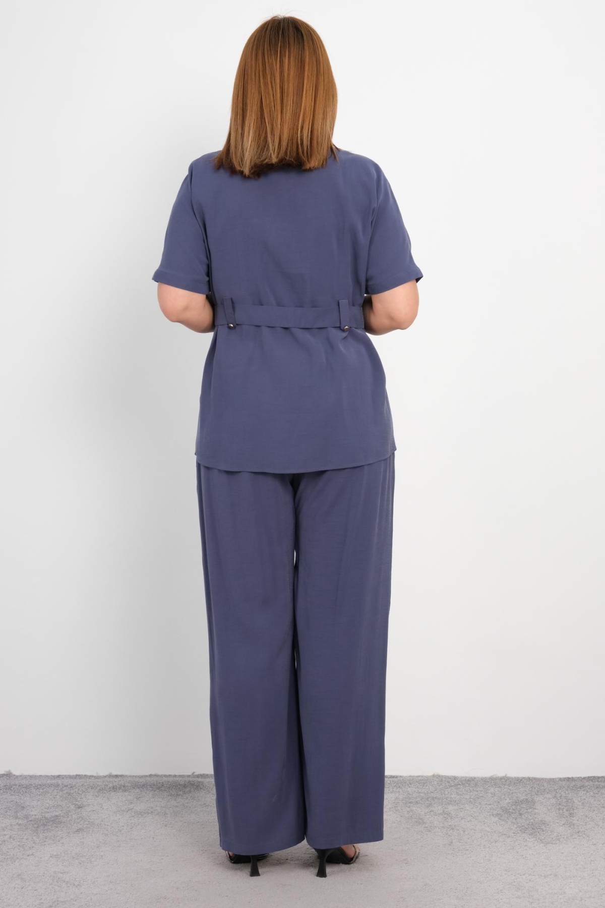 Plus Size Classic Two-Piece Set-Indigo