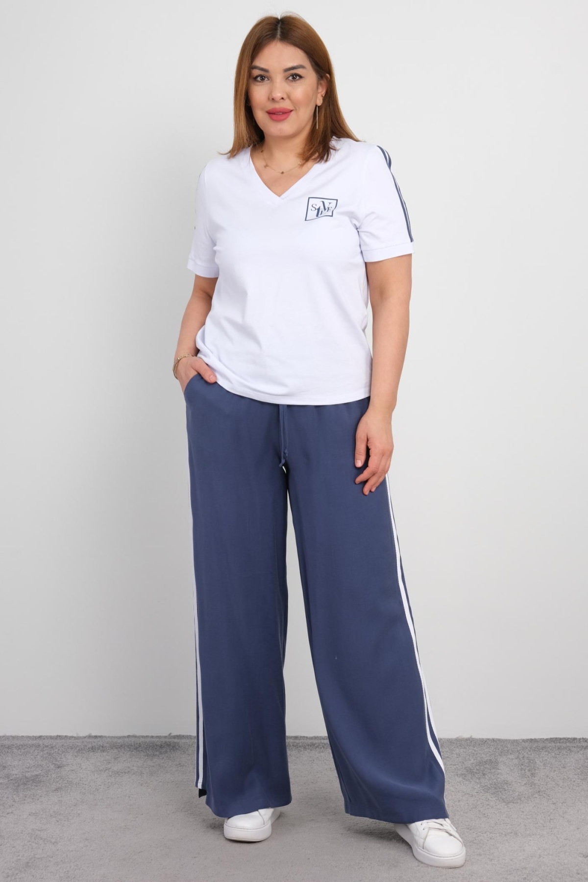 Plus Size Two-Piece Set-Dark Blue