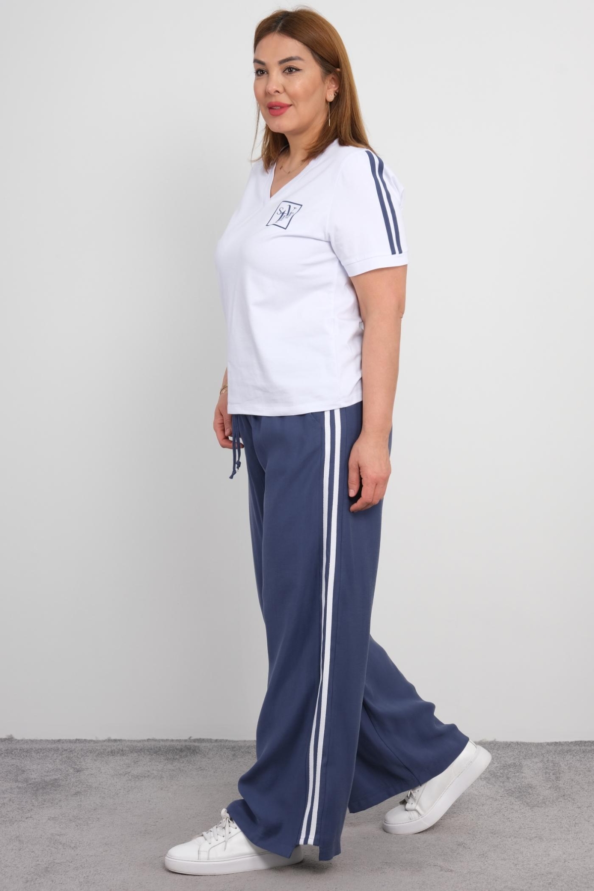 Plus Size Two-Piece Set-Dark Blue