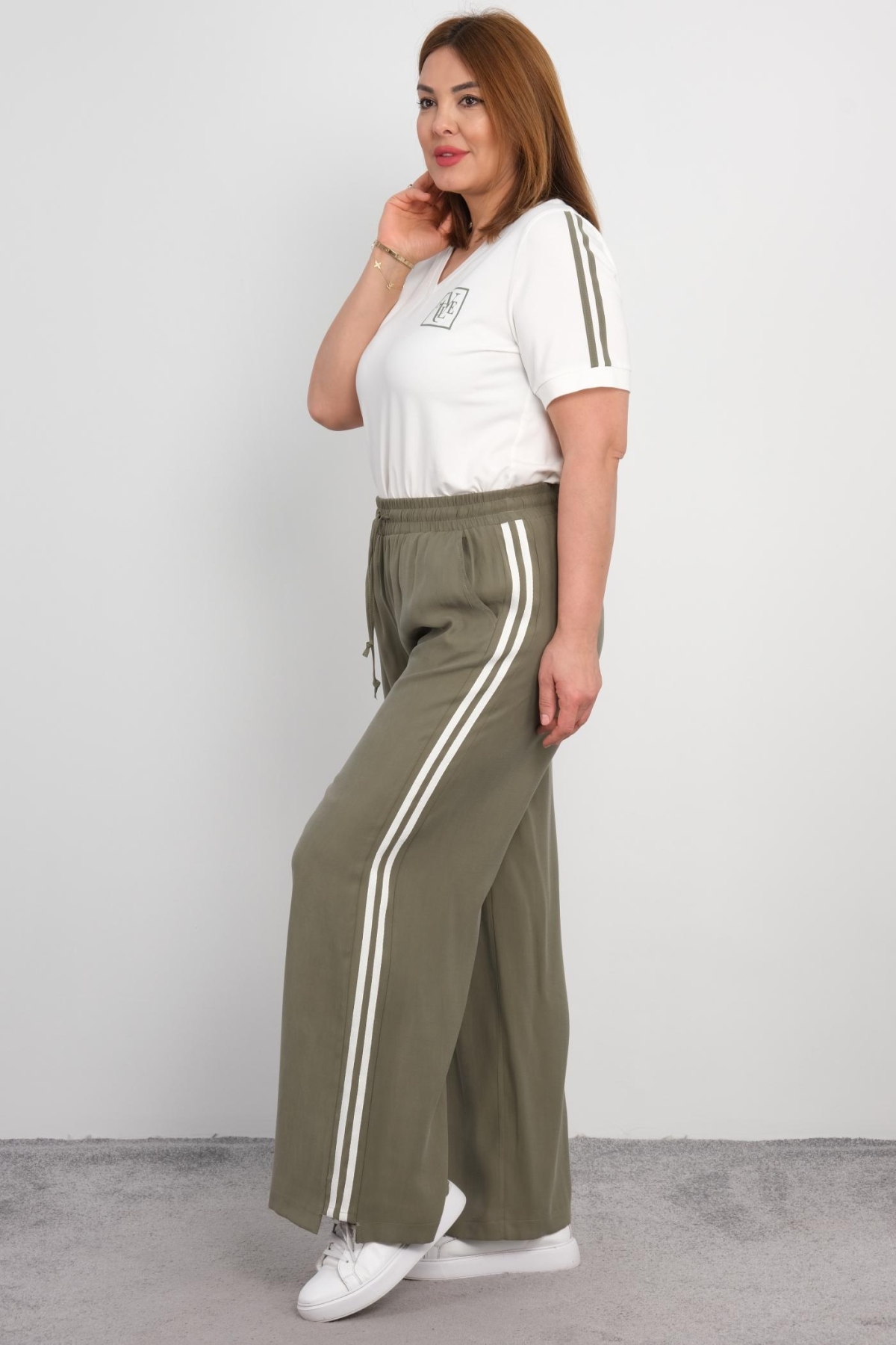 Plus Size Two-Piece Set-Khaki