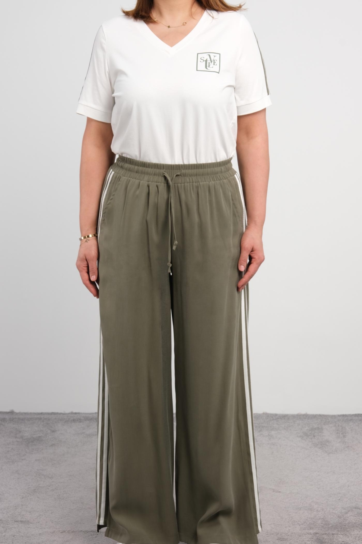 Plus Size Two-Piece Set-Khaki