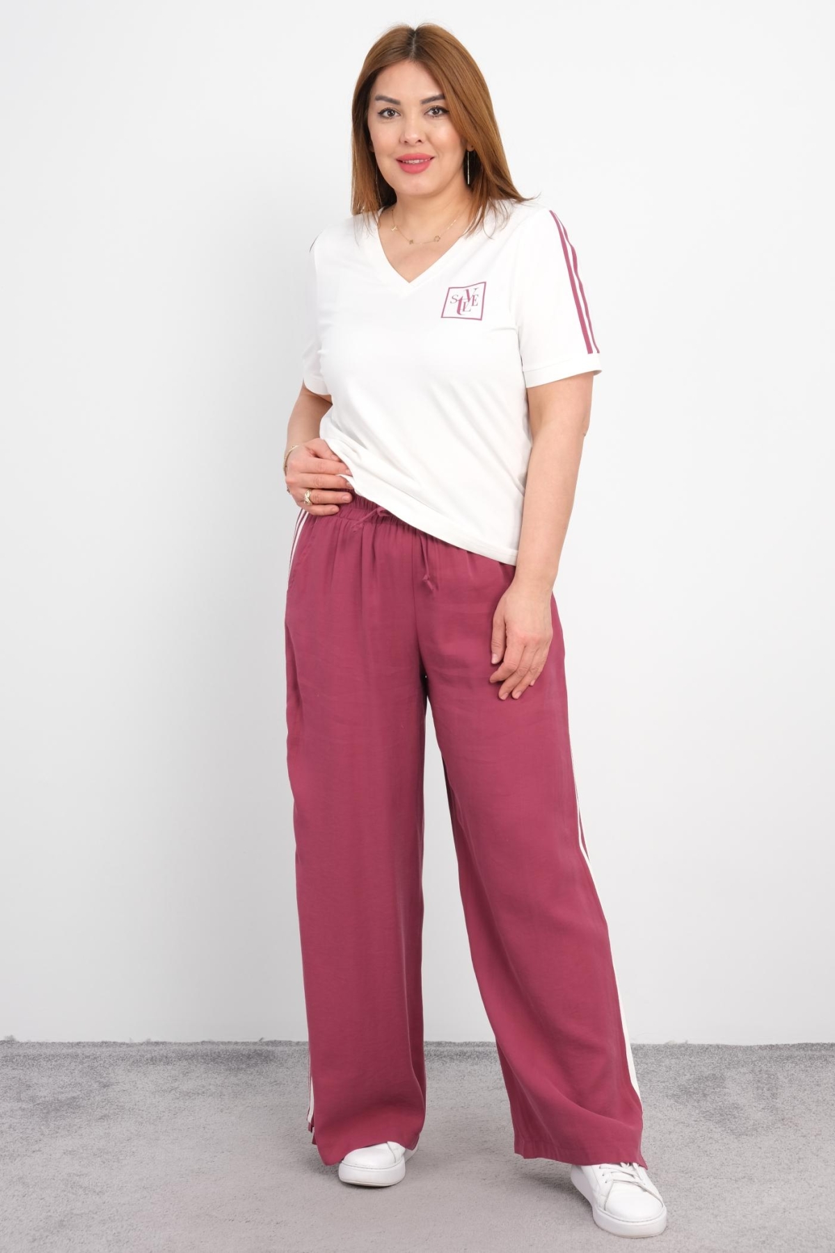 Plus Size Two-Piece Set-Purple