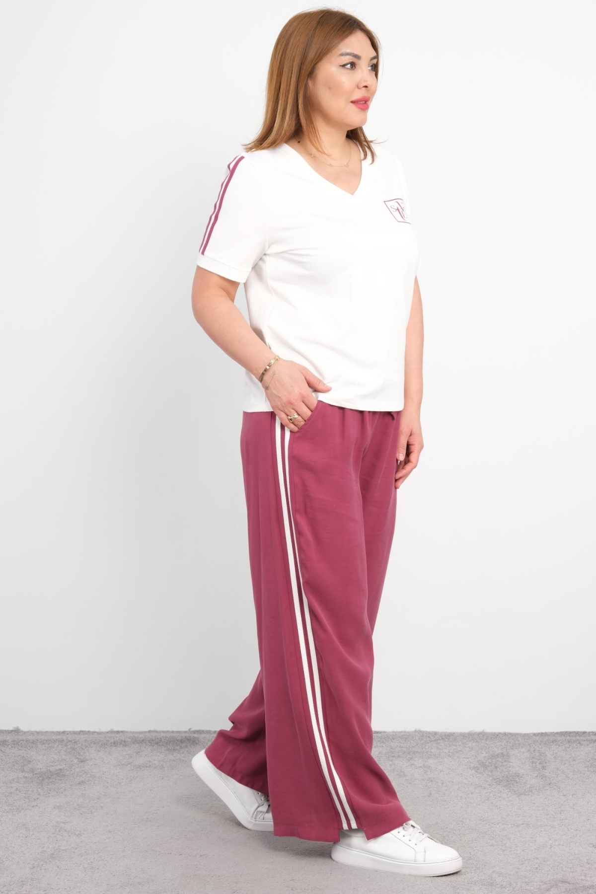 Plus Size Two-Piece Set-Purple