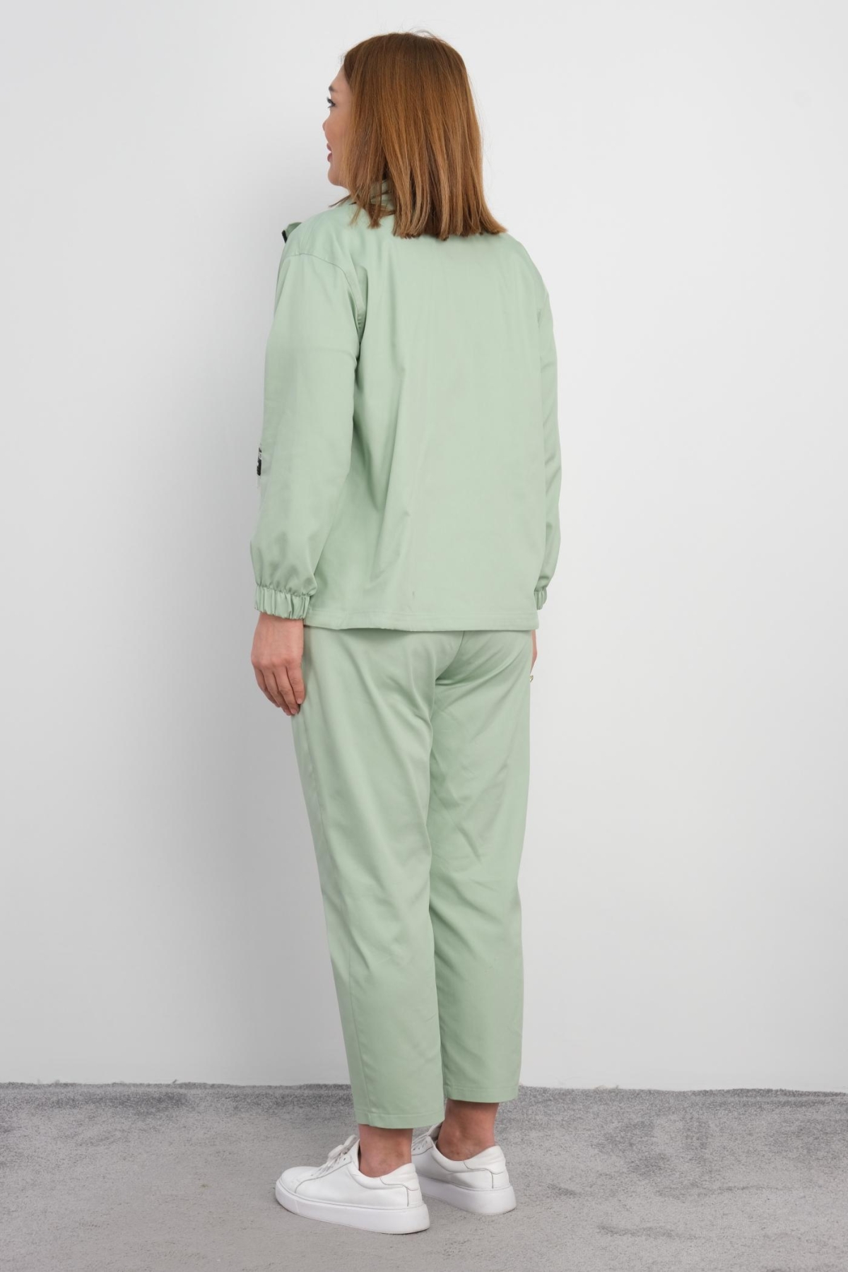 Plus Size Womens Three-Piece Sports Set-Petrol Green
