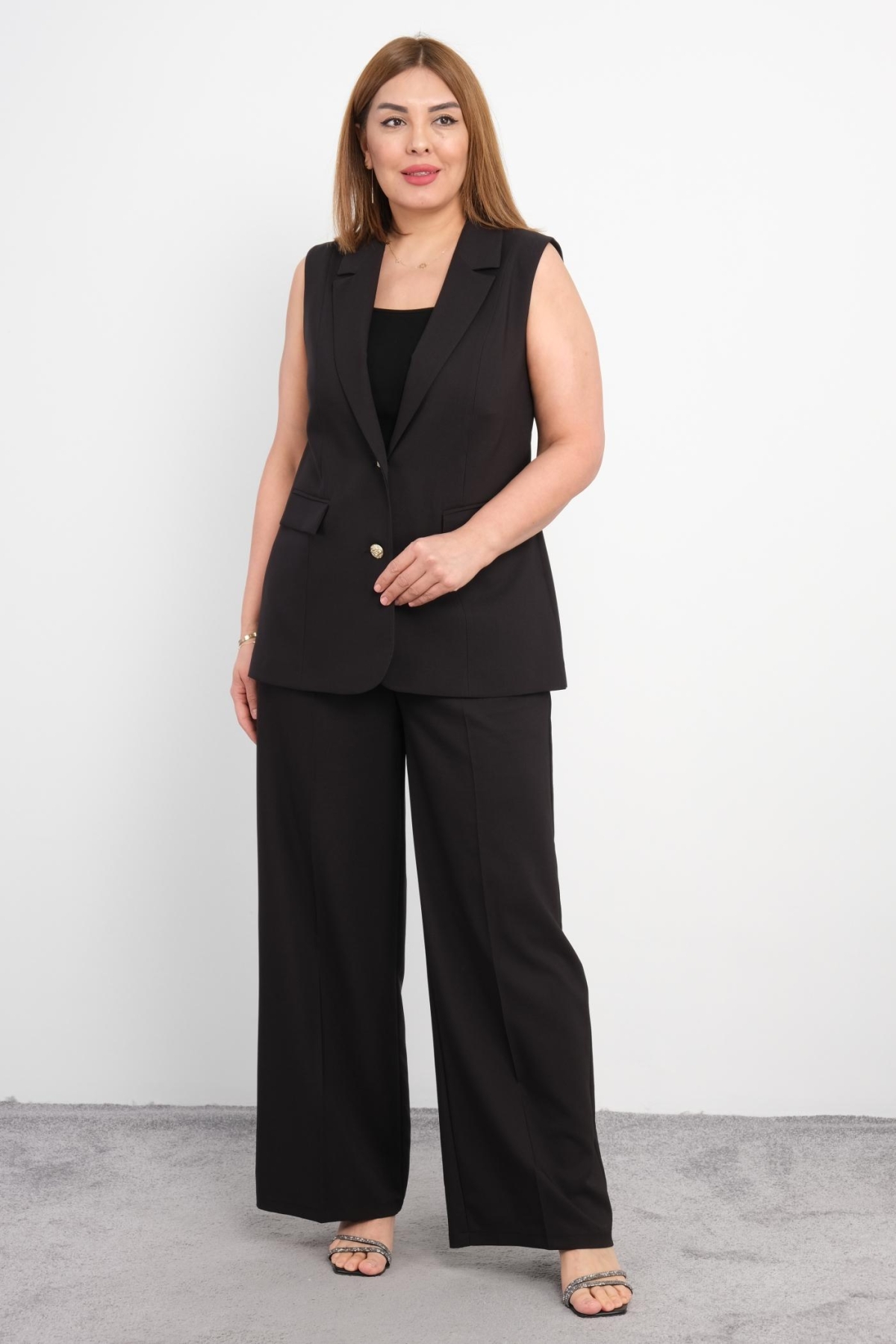 Plus Size Two-Piece Set-Black