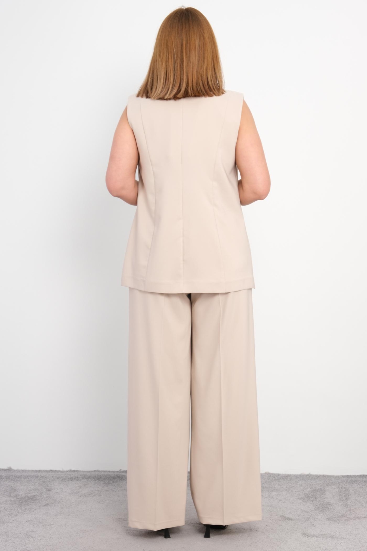 Plus Size Two-Piece Set-Beige