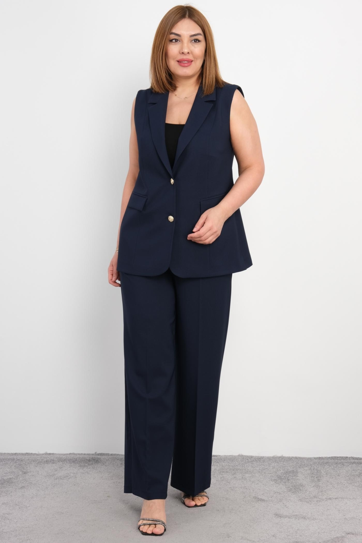 Plus Size Two-Piece Set-Dark Blue