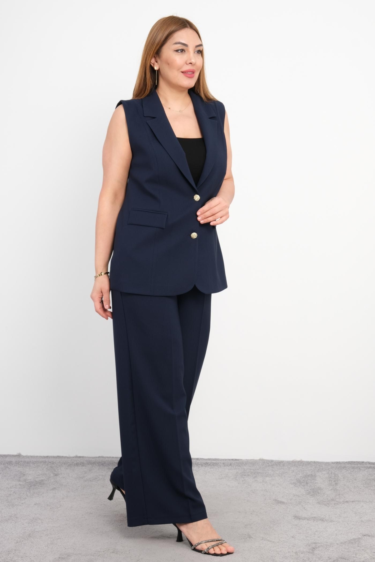 Plus Size Two-Piece Set-Dark Blue