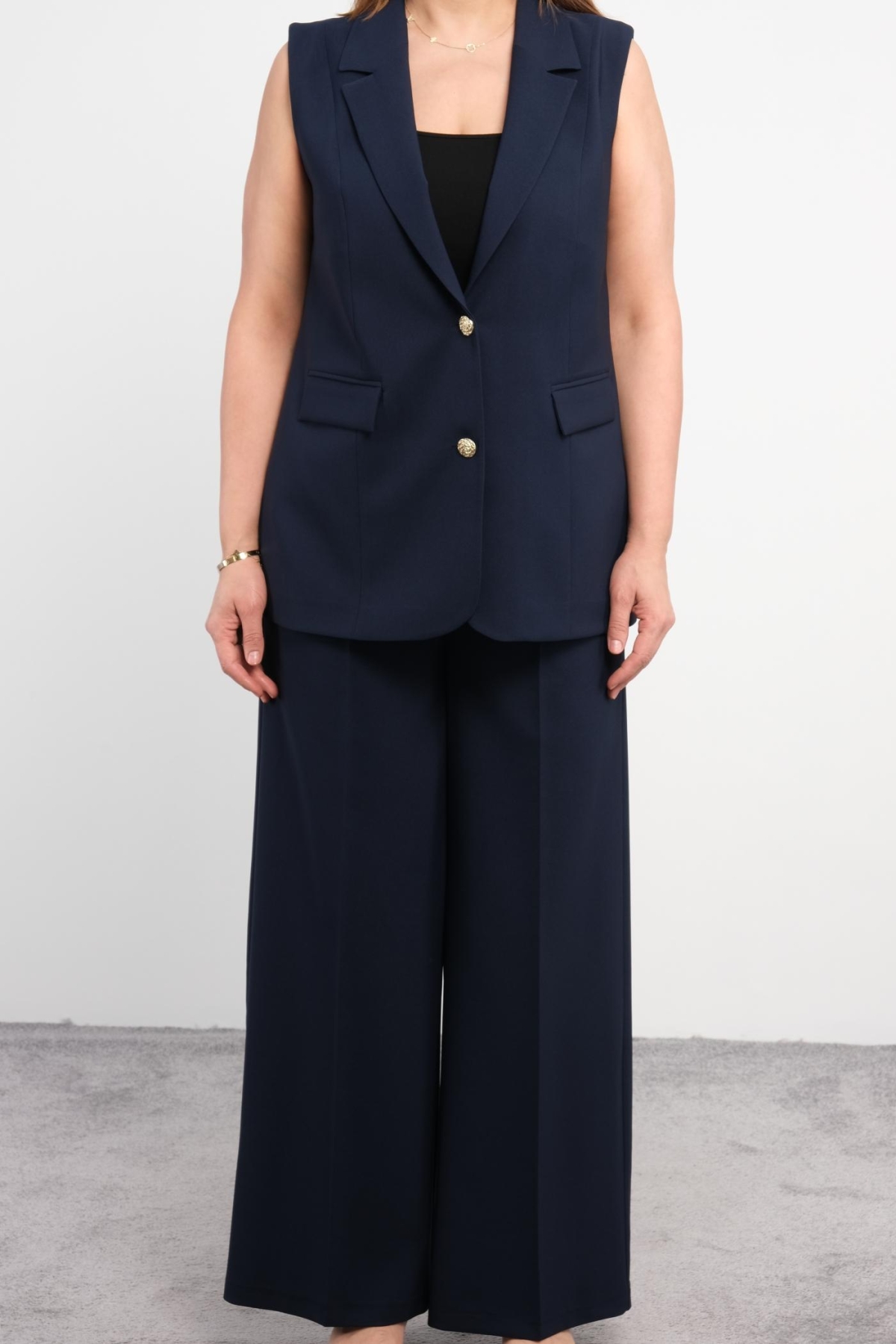 Plus Size Two-Piece Set-Dark Blue