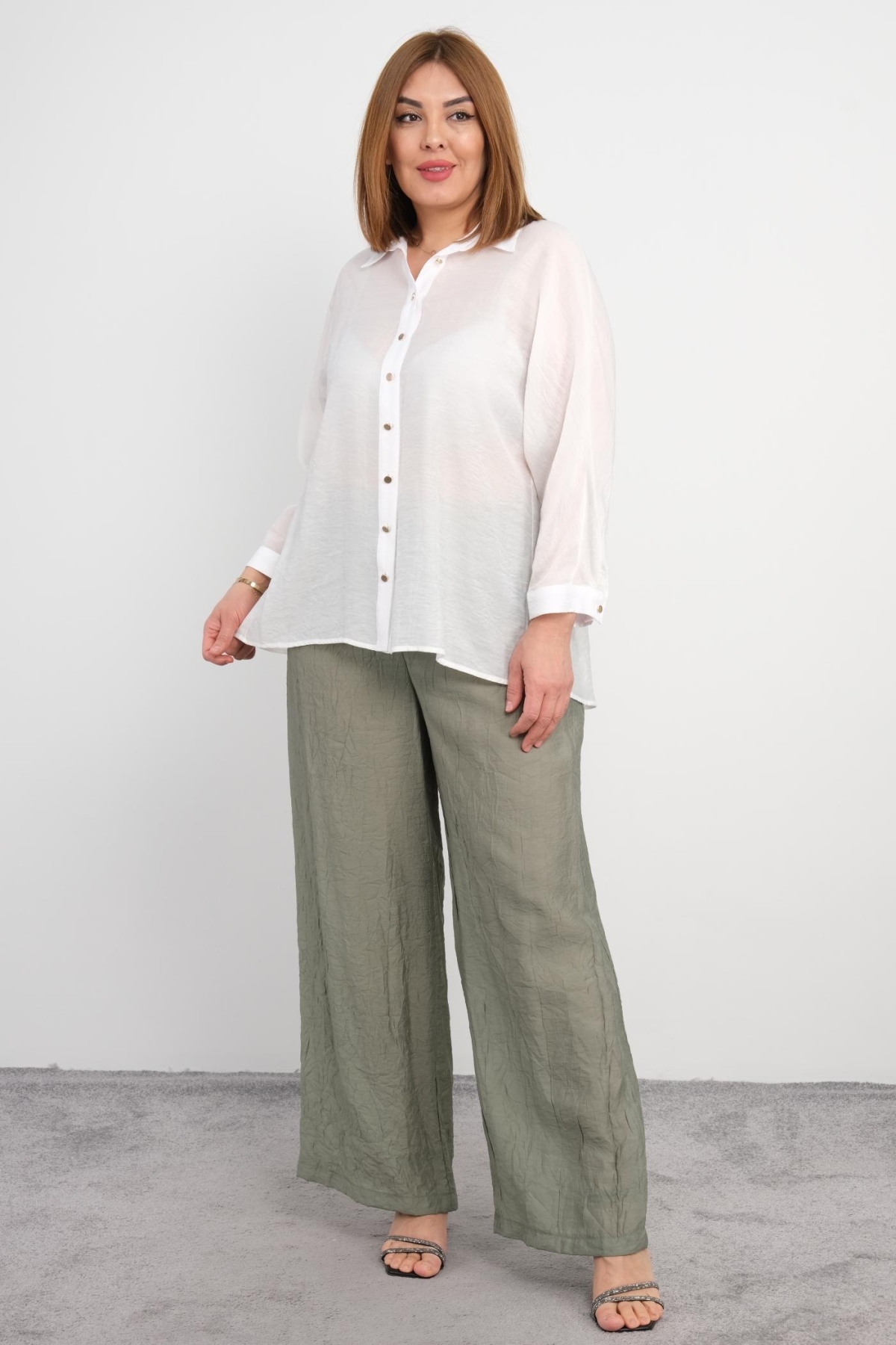 Blouse and Pants Set-Petrol Green