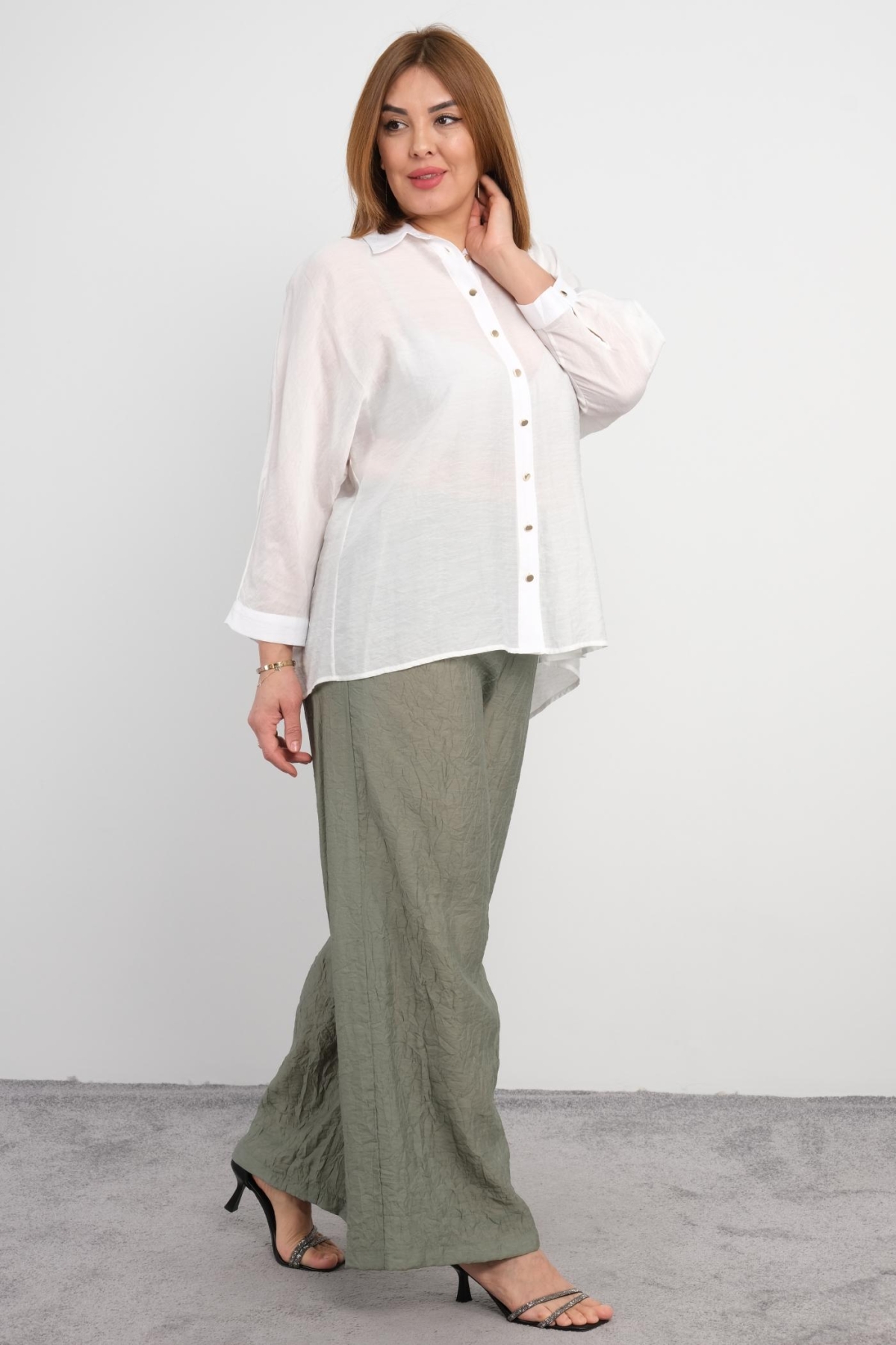 Blouse and Pants Set-Petrol Green