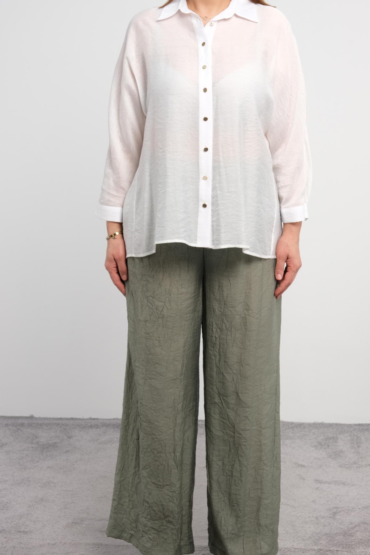 Blouse and Pants Set-Petrol Green